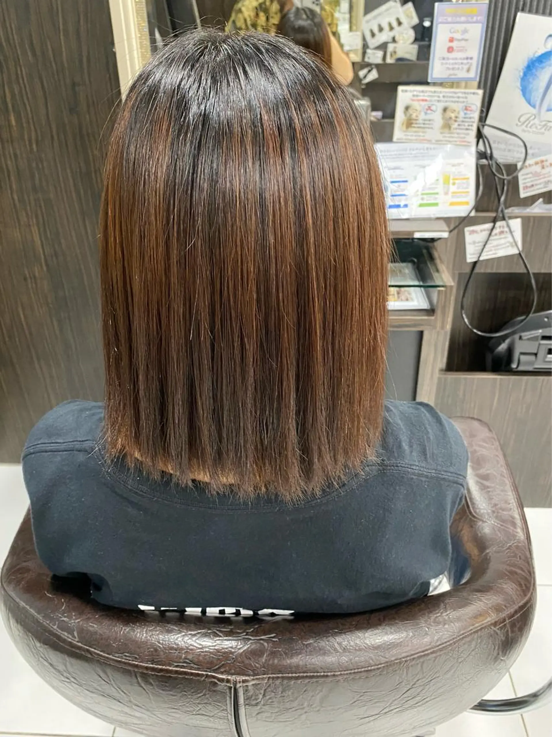 ミディアム 縮毛矯正 ホワイト/店長/カラ ー講師/錦糸町/岩崎のヘアスタイル