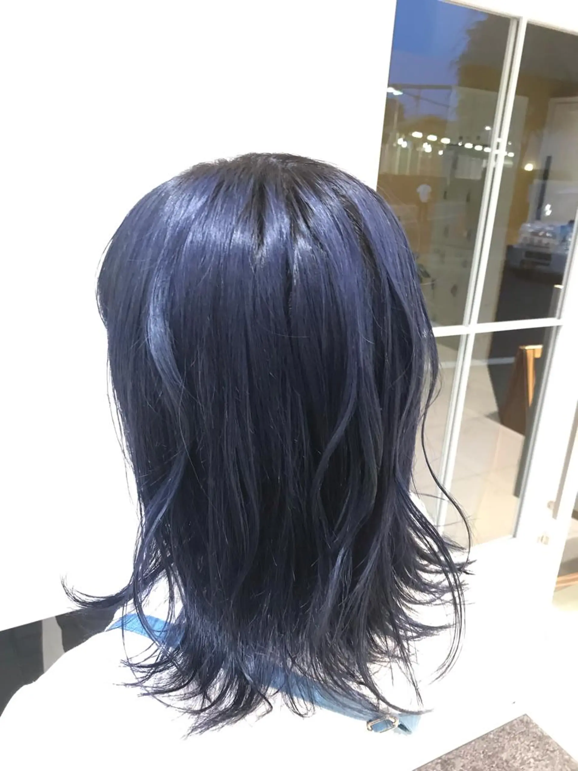 セミロング カラー ブリーチ ブルーカラー ネイビーカラー カットモデル大募集✨ ✨BASSA保谷店✨のヘアスタイル