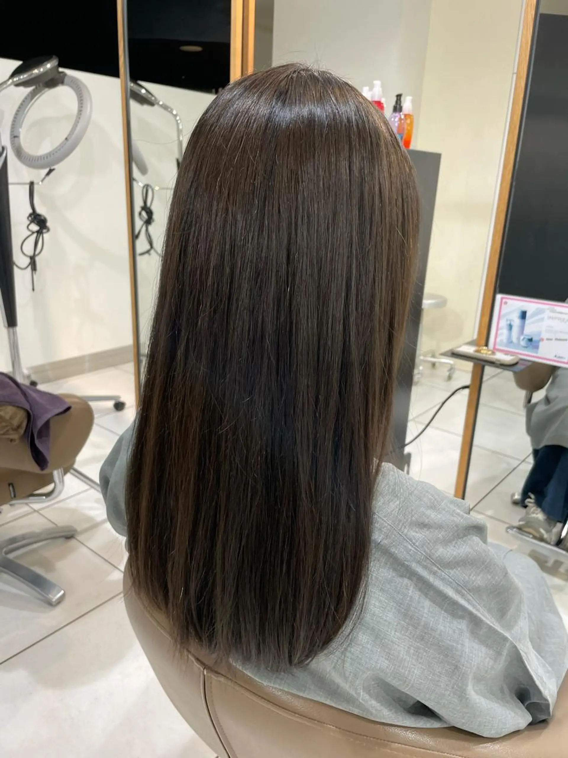 セミロング カラー グレージュ オリーブグレージュ オリーブグレー [amu]kaho /メンズカット🧃のヘアスタイル