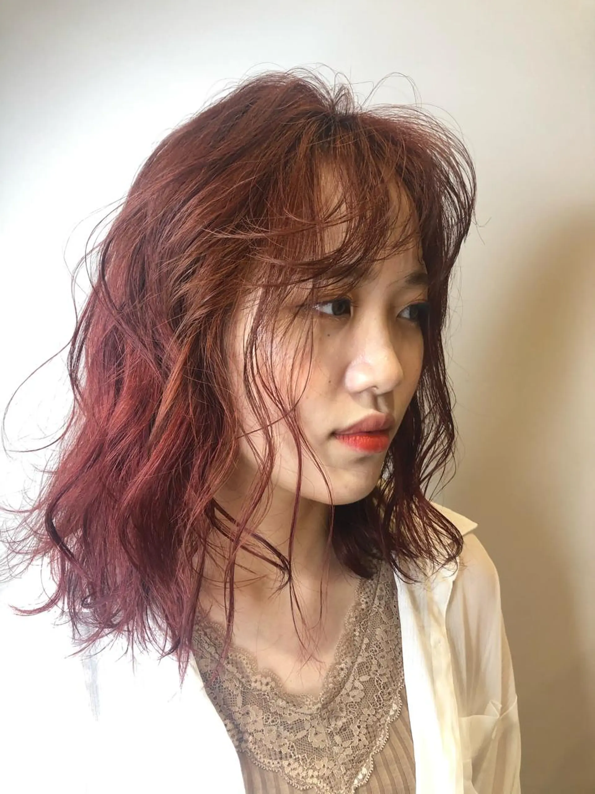 ミディアム カラー オレンジ 艶髪/シールエクステ 🌻ノゾミ🌻のヘアスタイル