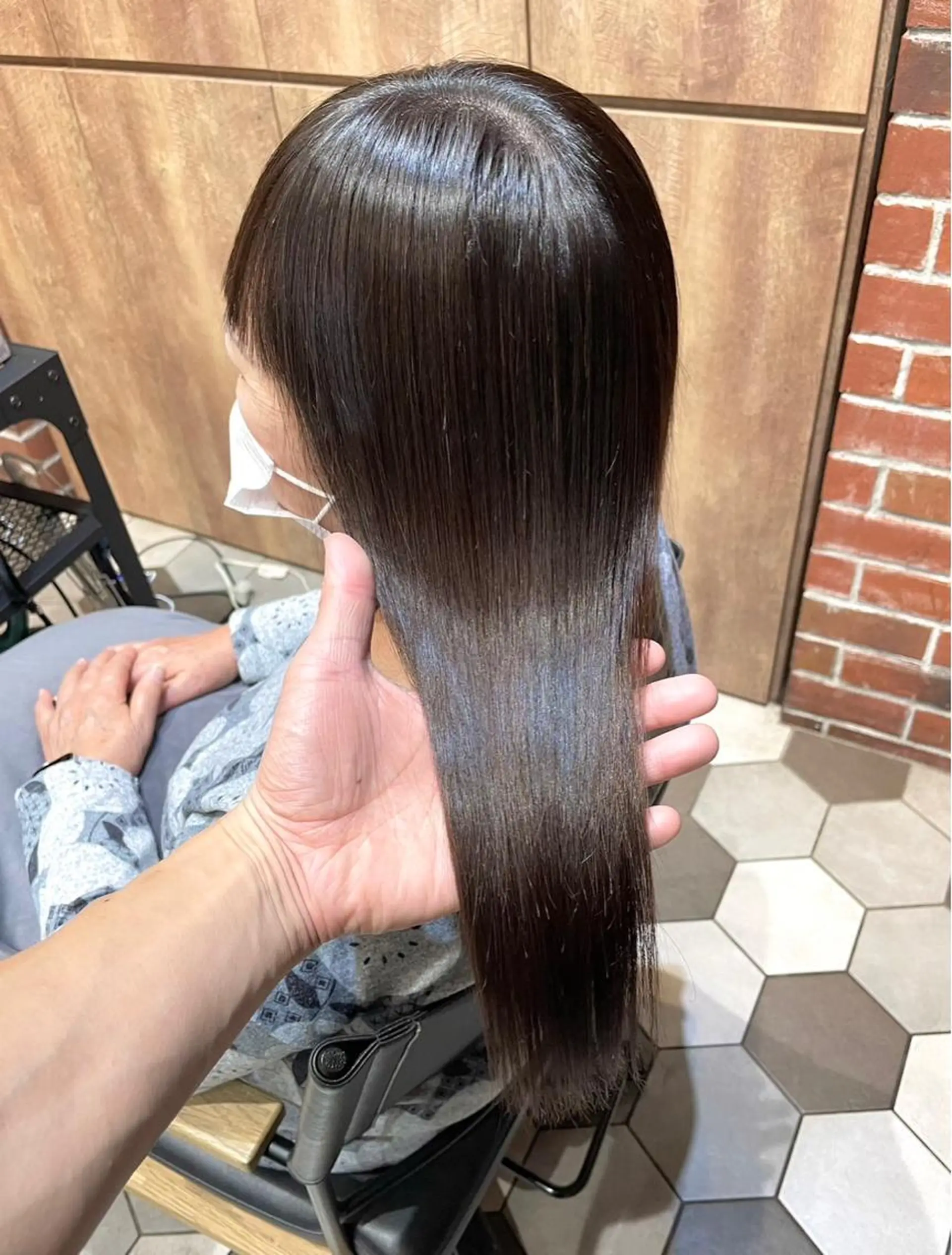 ロング カット 縮毛矯正 韓国風🫧髪質改善 村上　蒼生のヘアスタイル