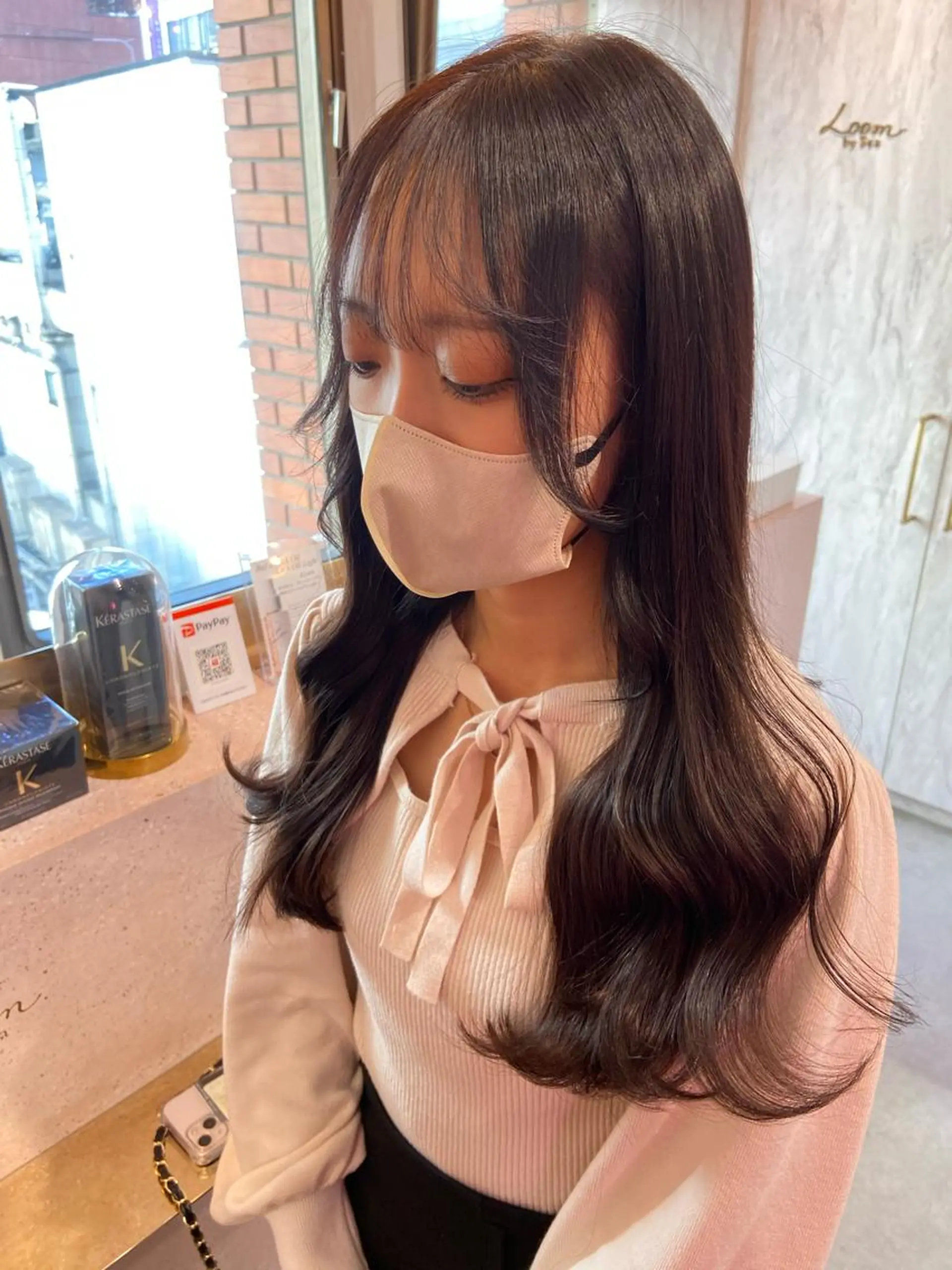 ロング シールエクステ くびれヘア エクステ 韓国風ヘア ロング 新宿/韓国ヘア 中明度カラー/かやのヘアスタイル