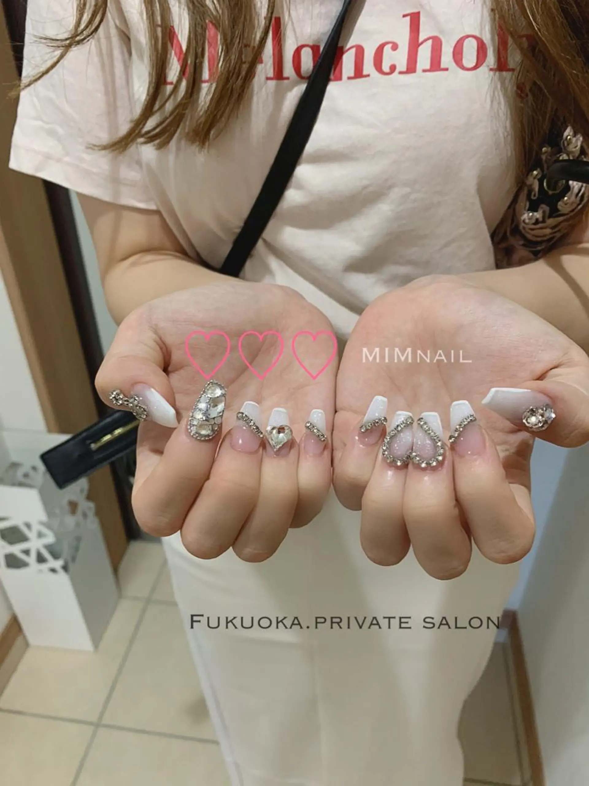 ネイル アートネイル フレンチネイル ハート 韓国ネイル マグネットネイル *･*MIMnail *･゜ﾟ･*:･*のネイルデザイン