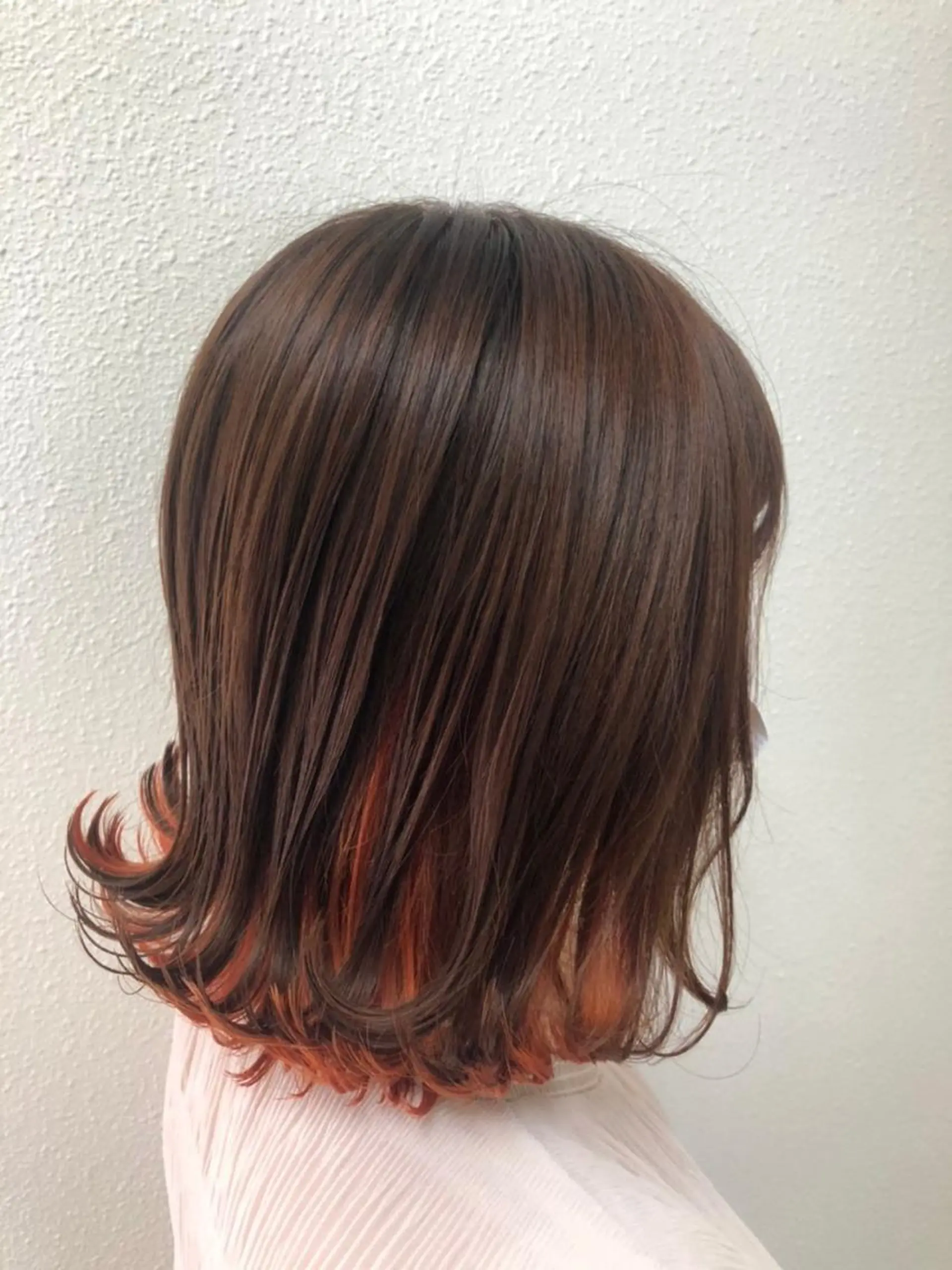 ミディアム カラー ヘアアレンジ キッズ アディクシーカラー バレイヤージュ ミストバング ベージュカラー 黒髪 カラー特化サロン梅田 Eir茶屋町/山下のヘアスタイル