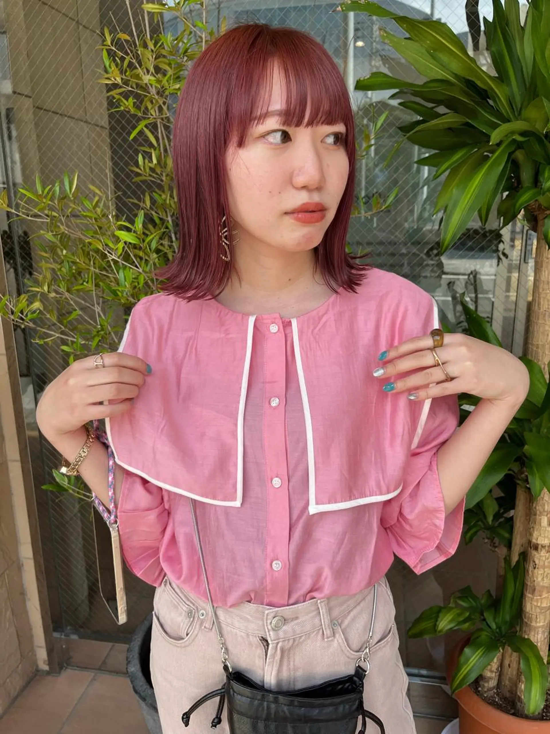 ミディアム カラー カット ヘアカラー momoca 暖色カラー/ボブのヘアスタイル