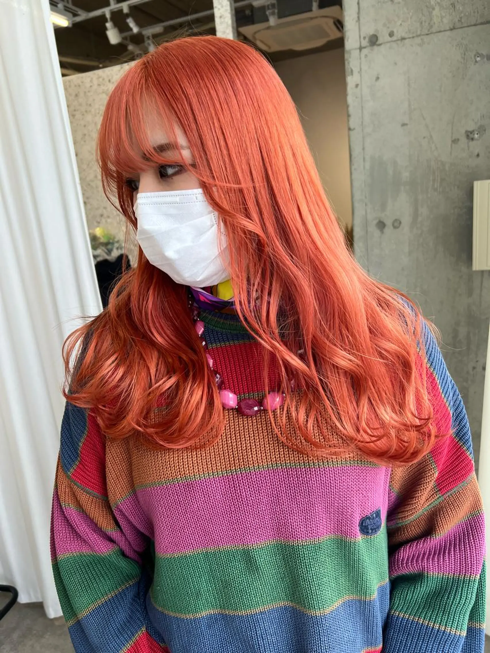 ロング 韓国風カラー ハイライト 韓国風ヘア レイヤーカット ヘアカラー lani 天神大名/ブリーチのヘアスタイル