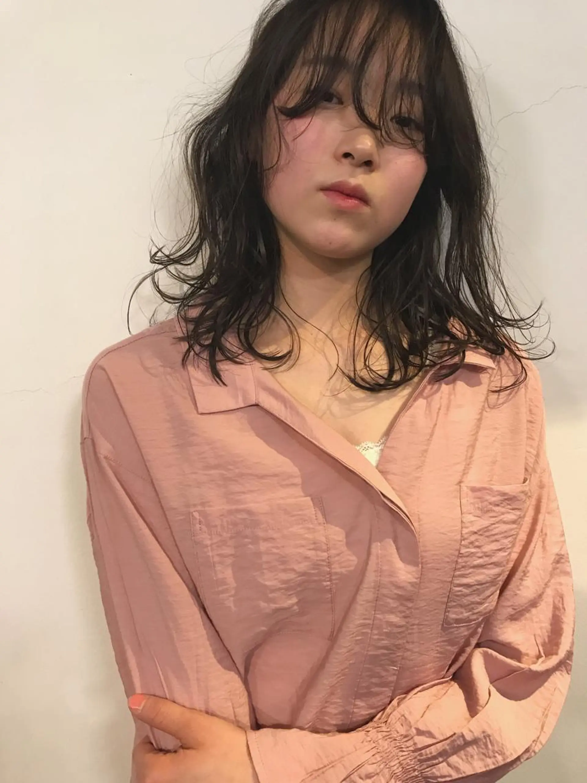 ミディアム くせ毛 SALON WORK STATION所属・ボブ♡柔らかいカラー 實松栞理のヘアスタイル