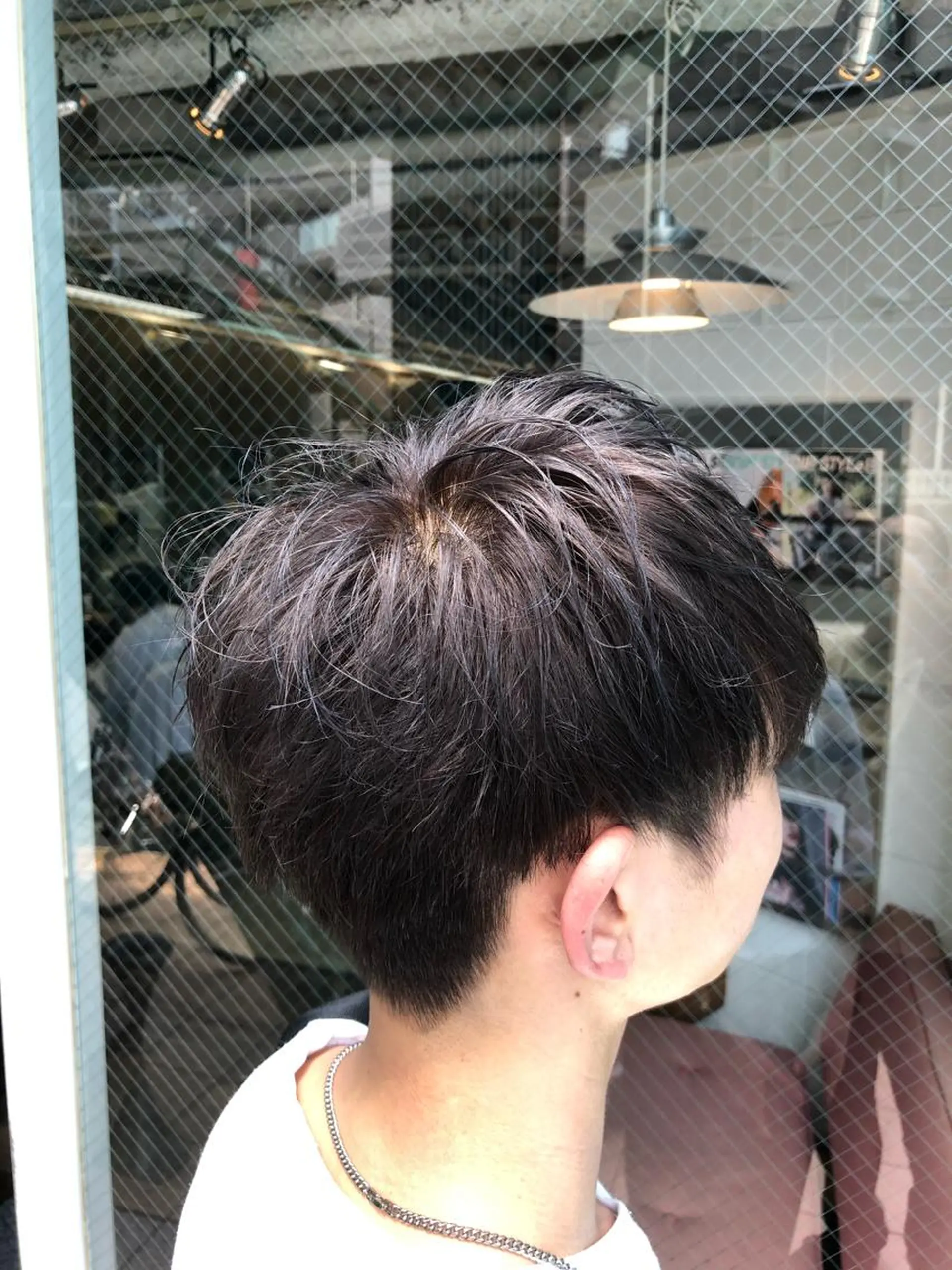 ショート カラー メンズ グレージュ カット ヘアカラー ROBOT   PLUS所属・大野 悠平のヘアスタイル
