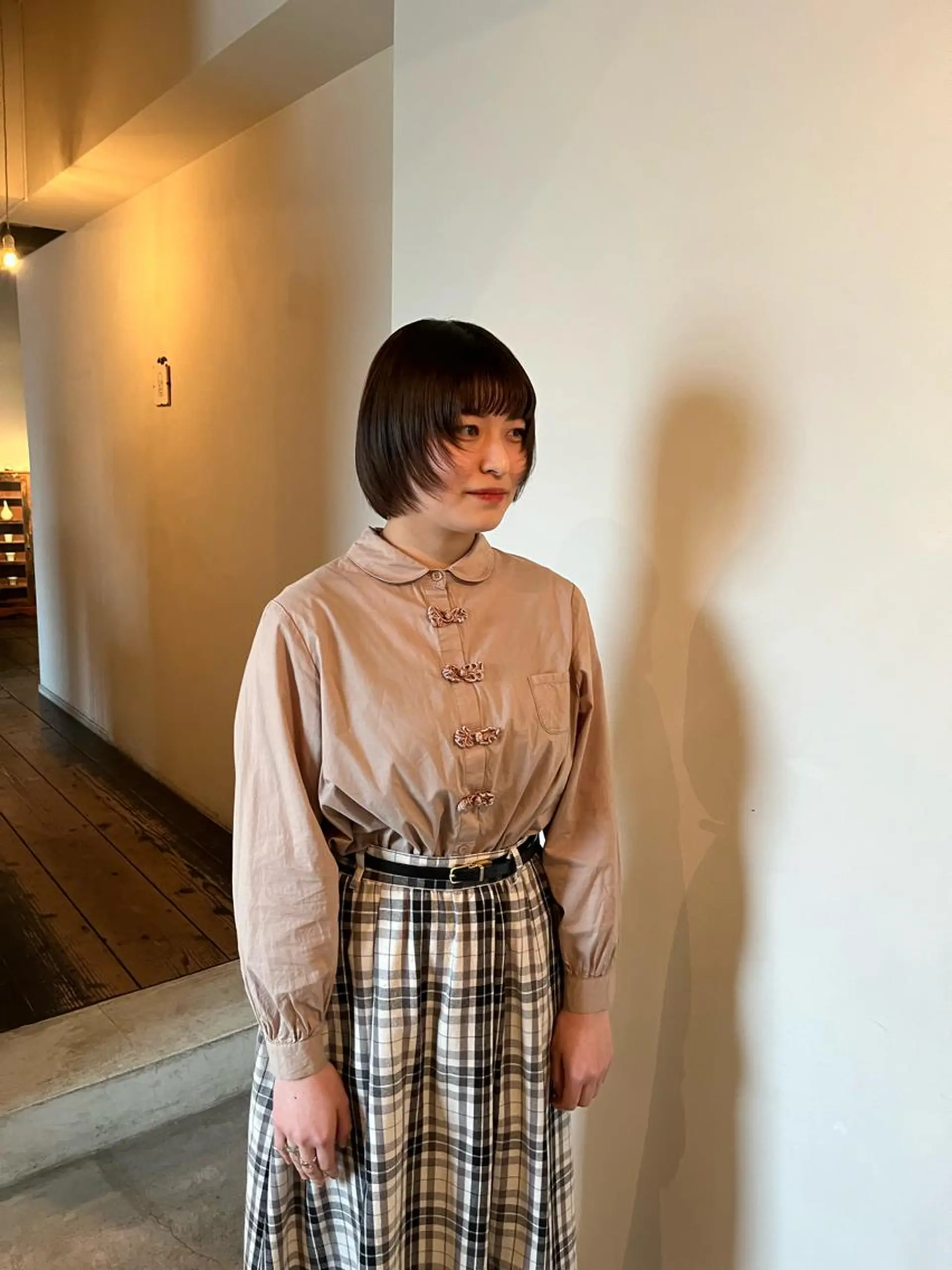 ミディアム カラー ボブレイヤー ボブ 顔まわりレイヤー レイヤーカット ヘアカラー 前川 華恋 / room3のヘアスタイル
