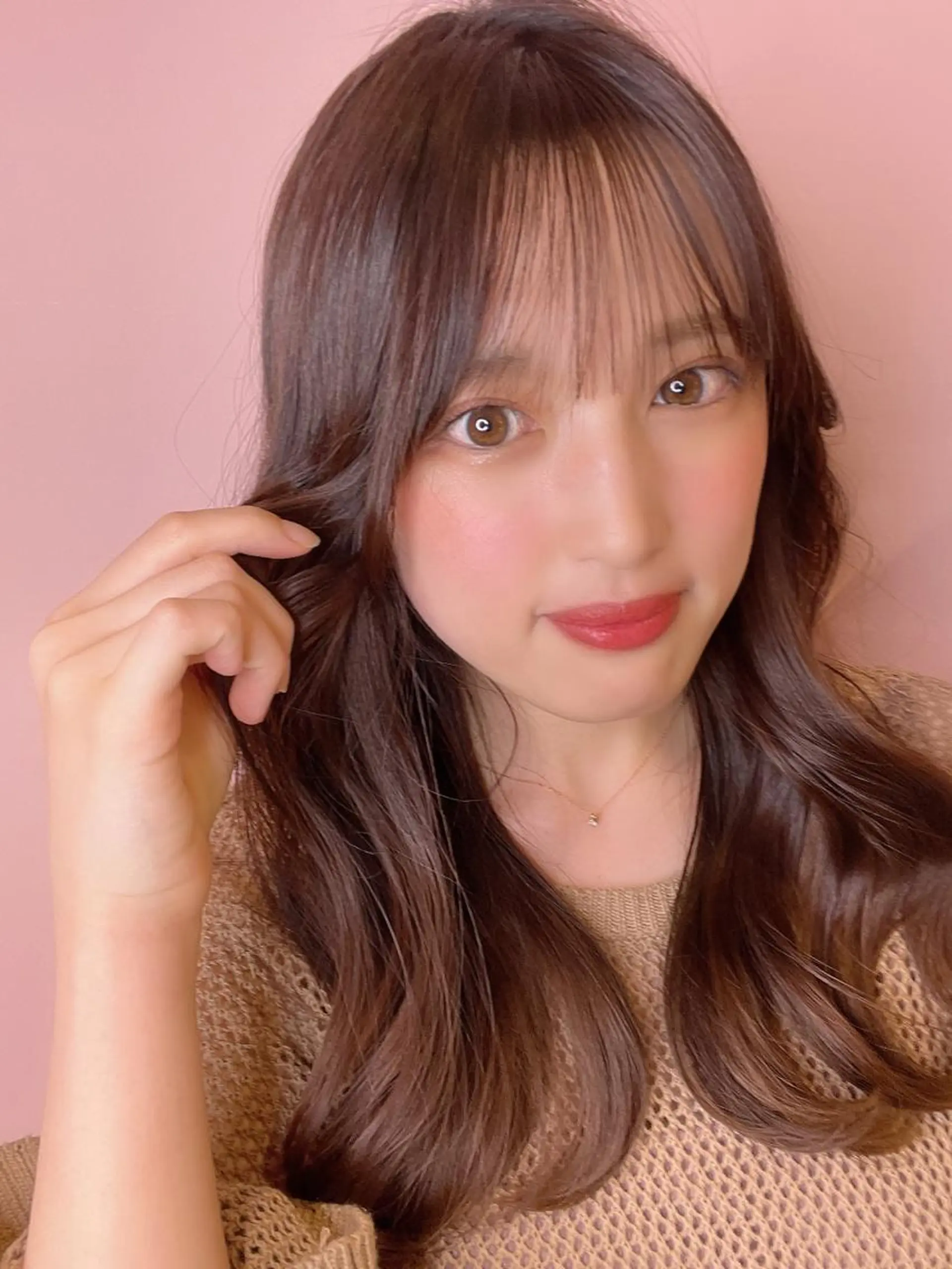 セミロング カラー ボブパーマ ウルフパーマのヘアスタイル