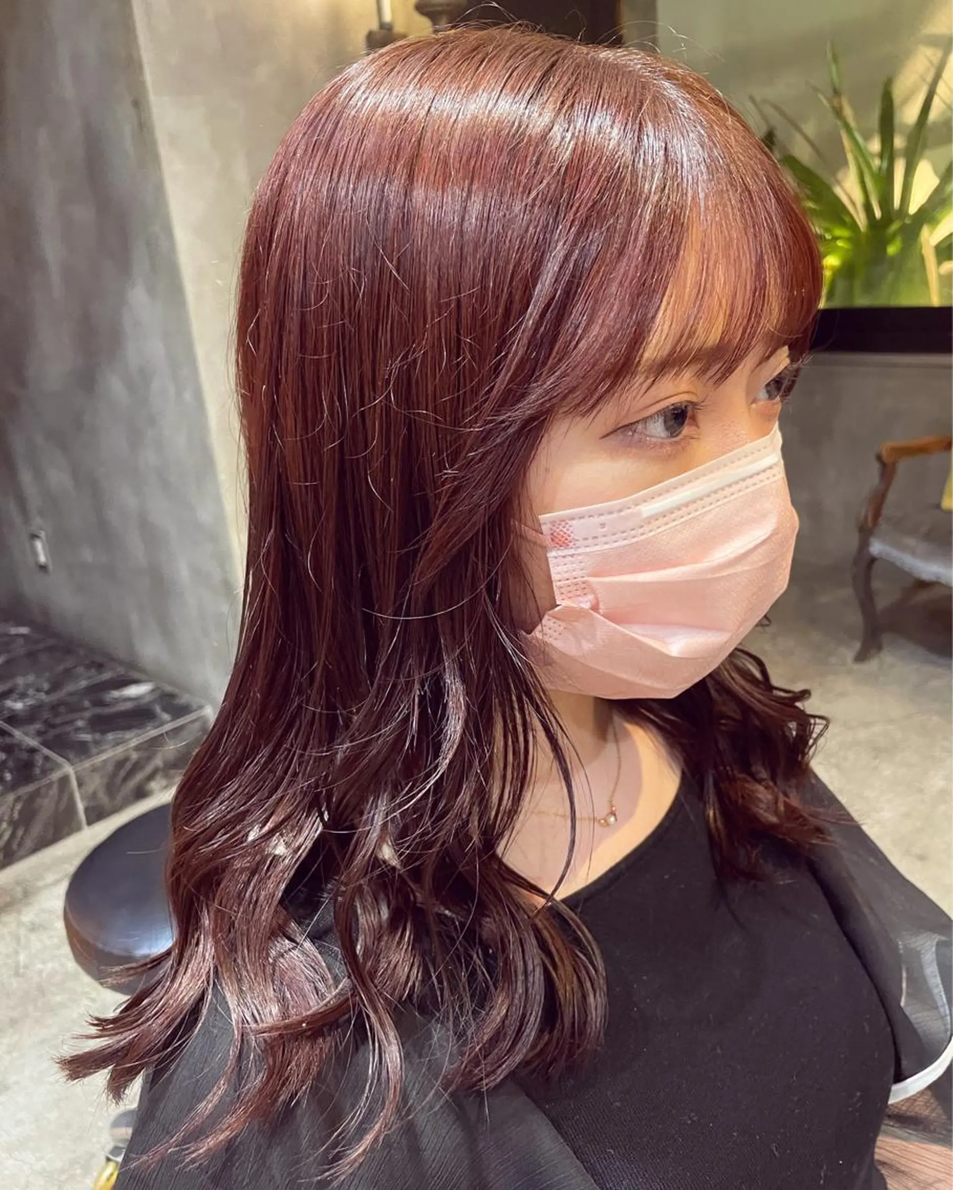 ロング カラー ヘアアレンジ ラベンダーカラー ピンクカラー 髪質改善カラー&TR 縮毛矯正/弱酸性矯正のヘアスタイル
