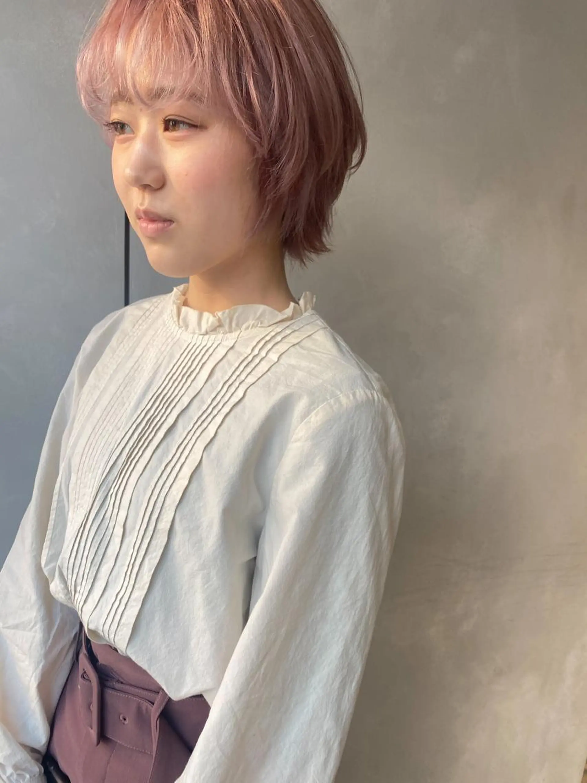 ショート カラー ヘアアレンジ ピンクカラー カット ヘアカラー #ブリーチカラー Akihoのヘアスタイル