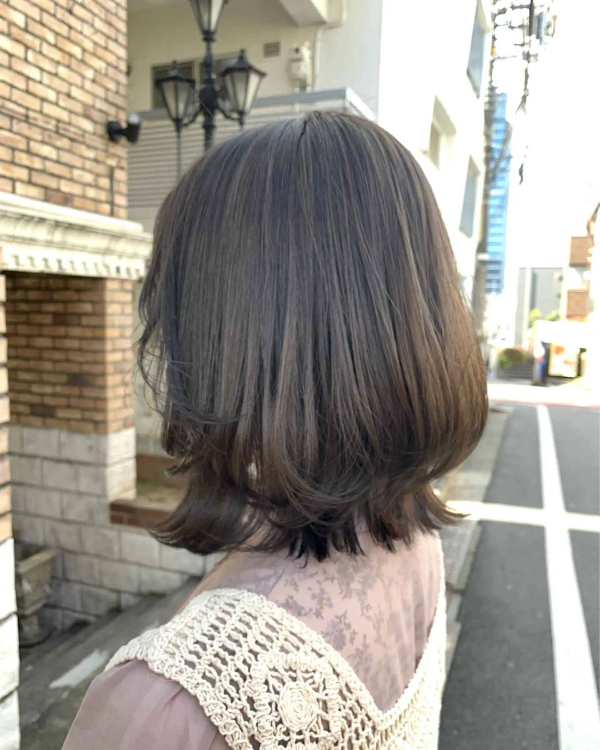 ミディアム カラー グレージュ レイヤーカット 似合わせカラー🫶 小川千波のヘアスタイル