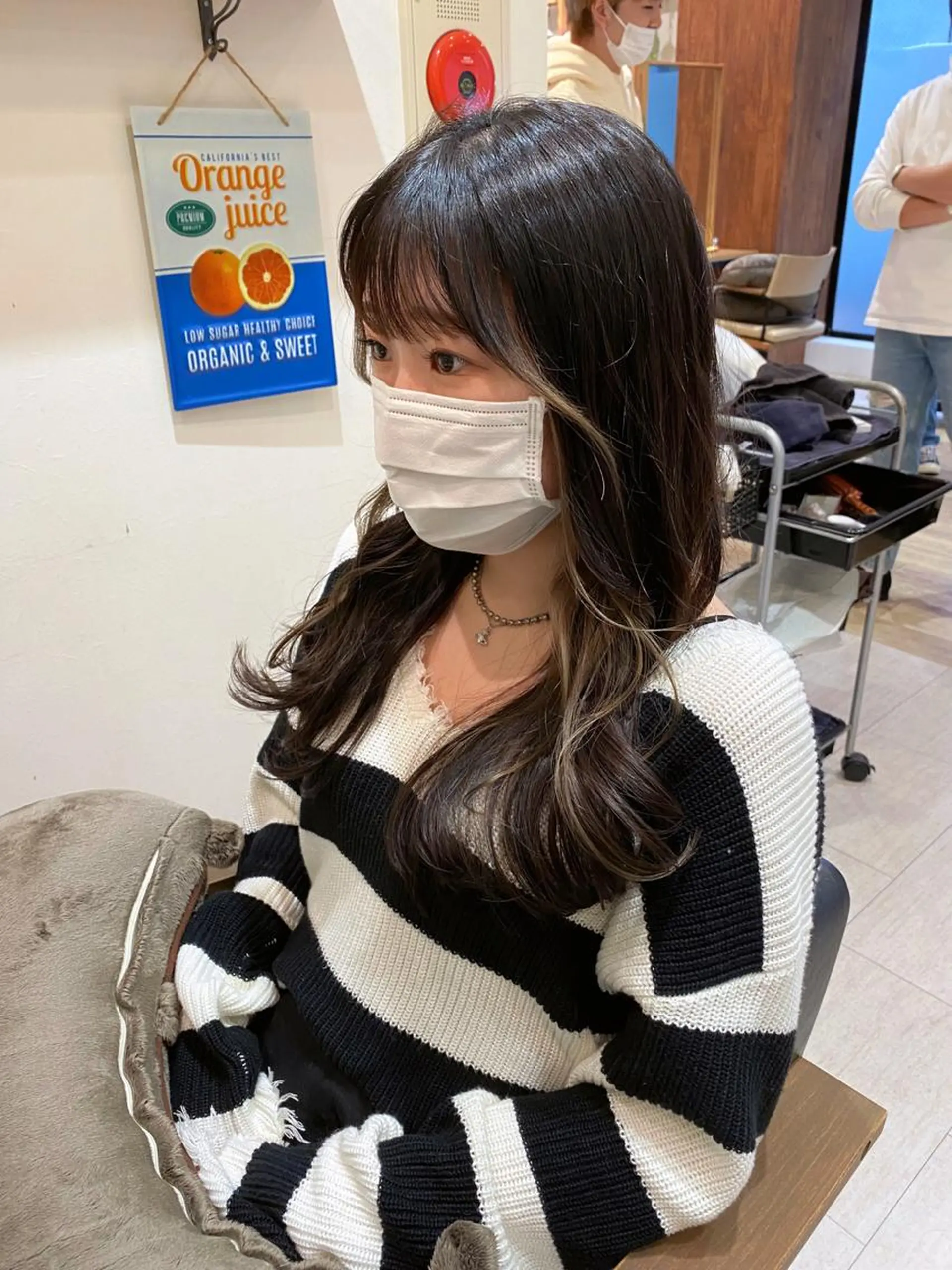 ロング 顔まわりレイヤー 韓国風ヘア レイヤーカット ロング 韓国トレンドヘア しゅーやのヘアスタイル