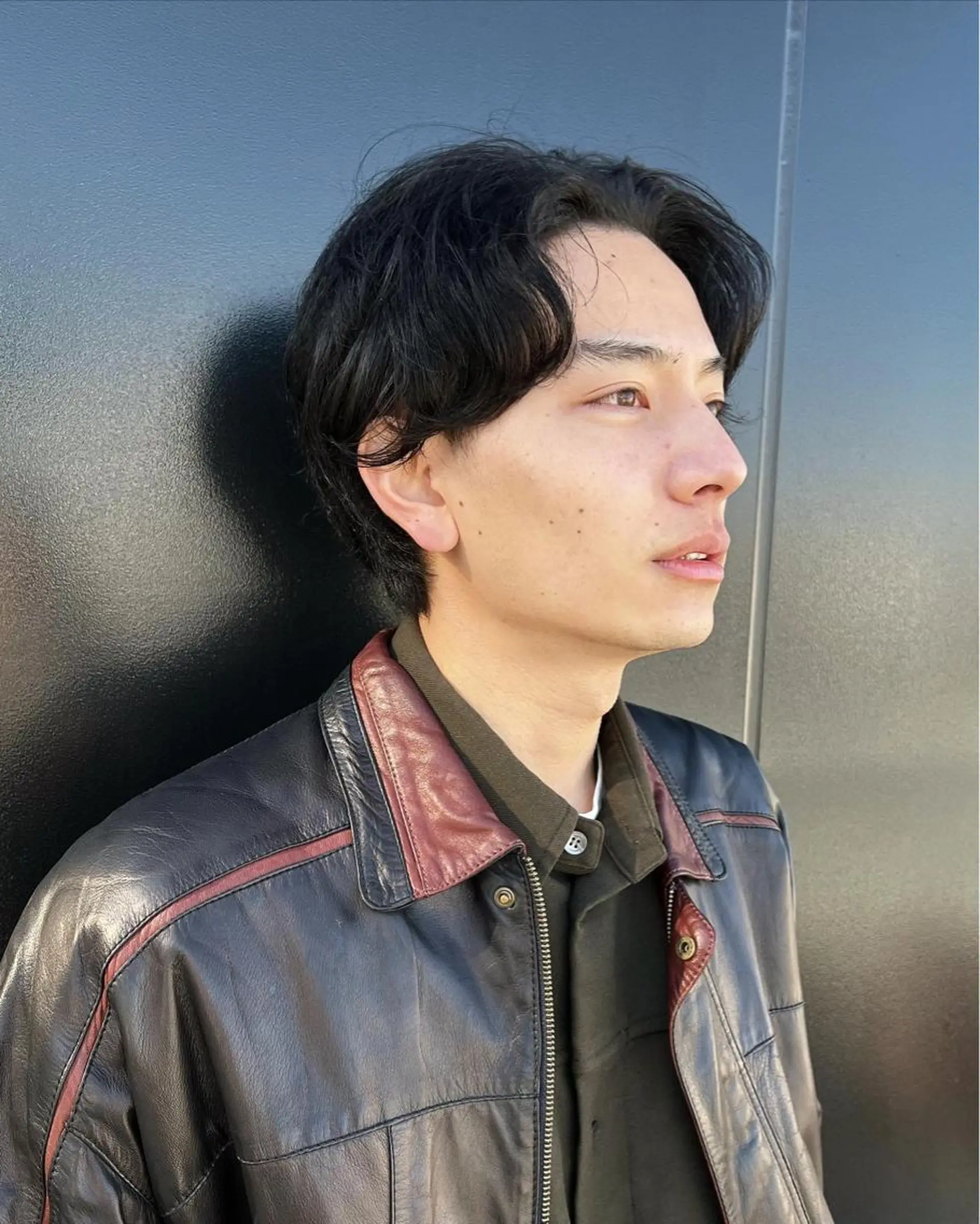 ミディアム メンズ ミディアムパーマ メンズパーマ 表参道メンズカット hikariのヘアスタイル