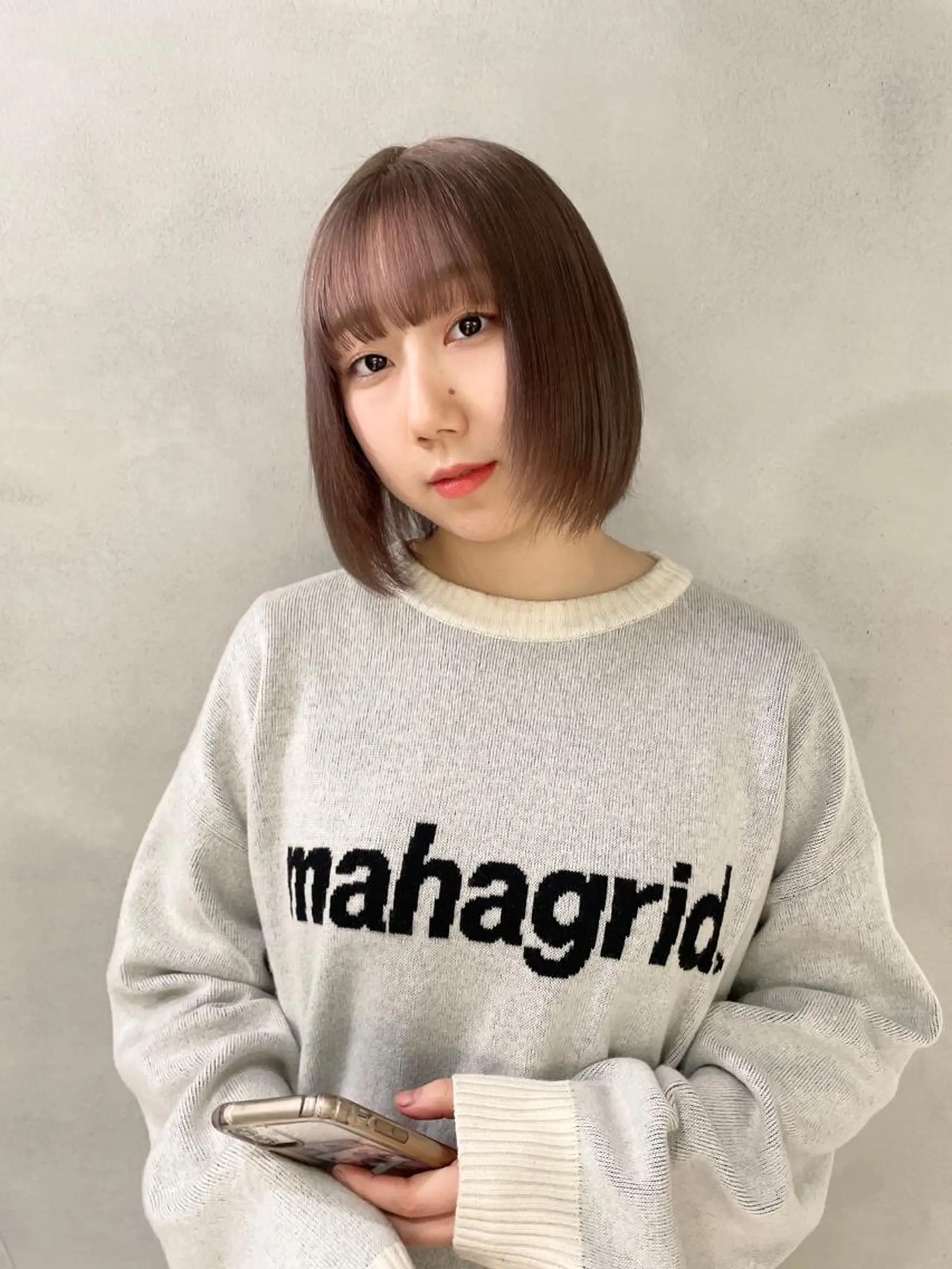 ミディアム カラー グレージュ ミルクティーグレージュ 心斎橋/ブリーチ minamiのヘアスタイル