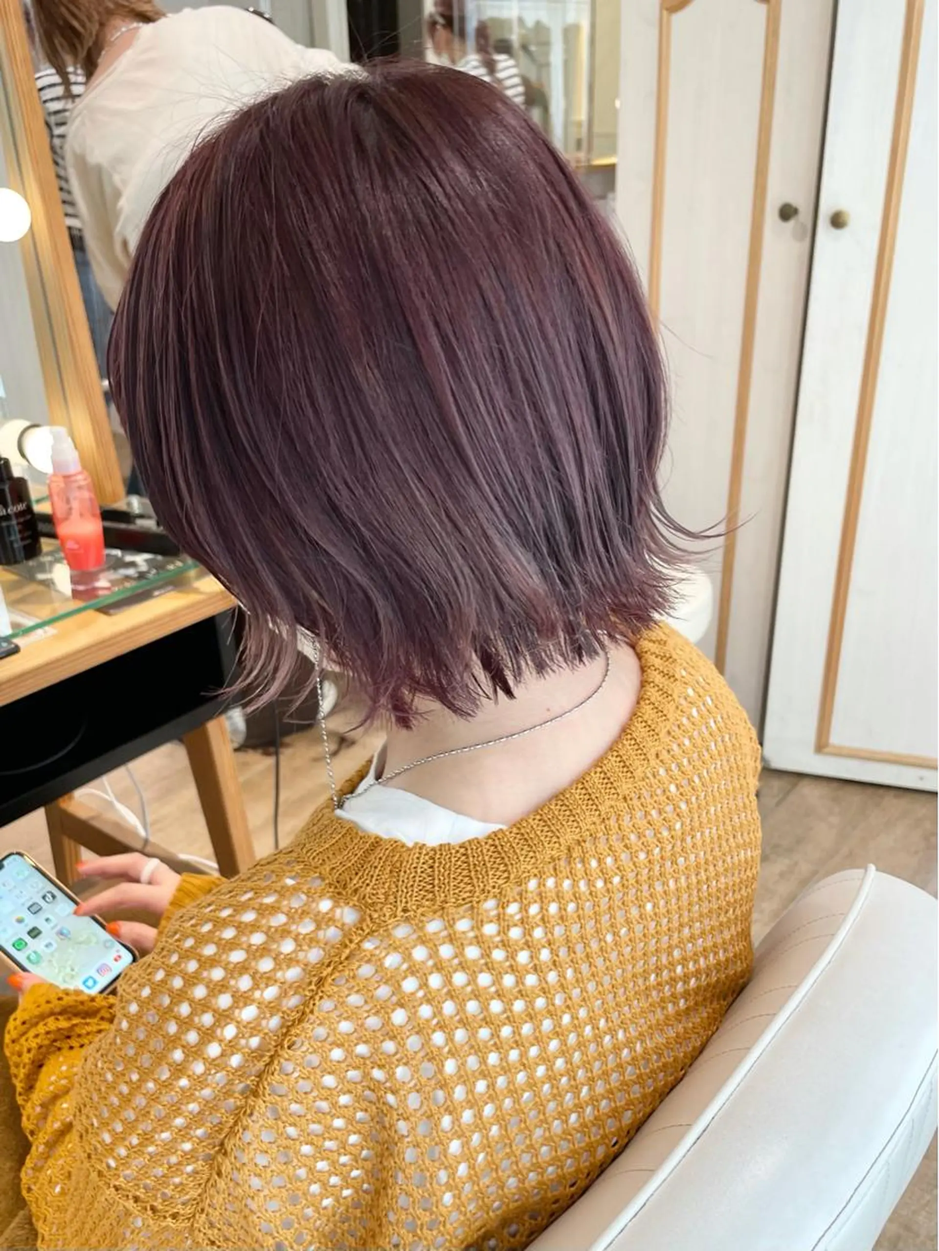ショート カラー ピンクカラー ピンクパープル パープルカラー ボブ ✨カラー支持No.1 🧸ワキ カナコ🧸のヘアスタイル
