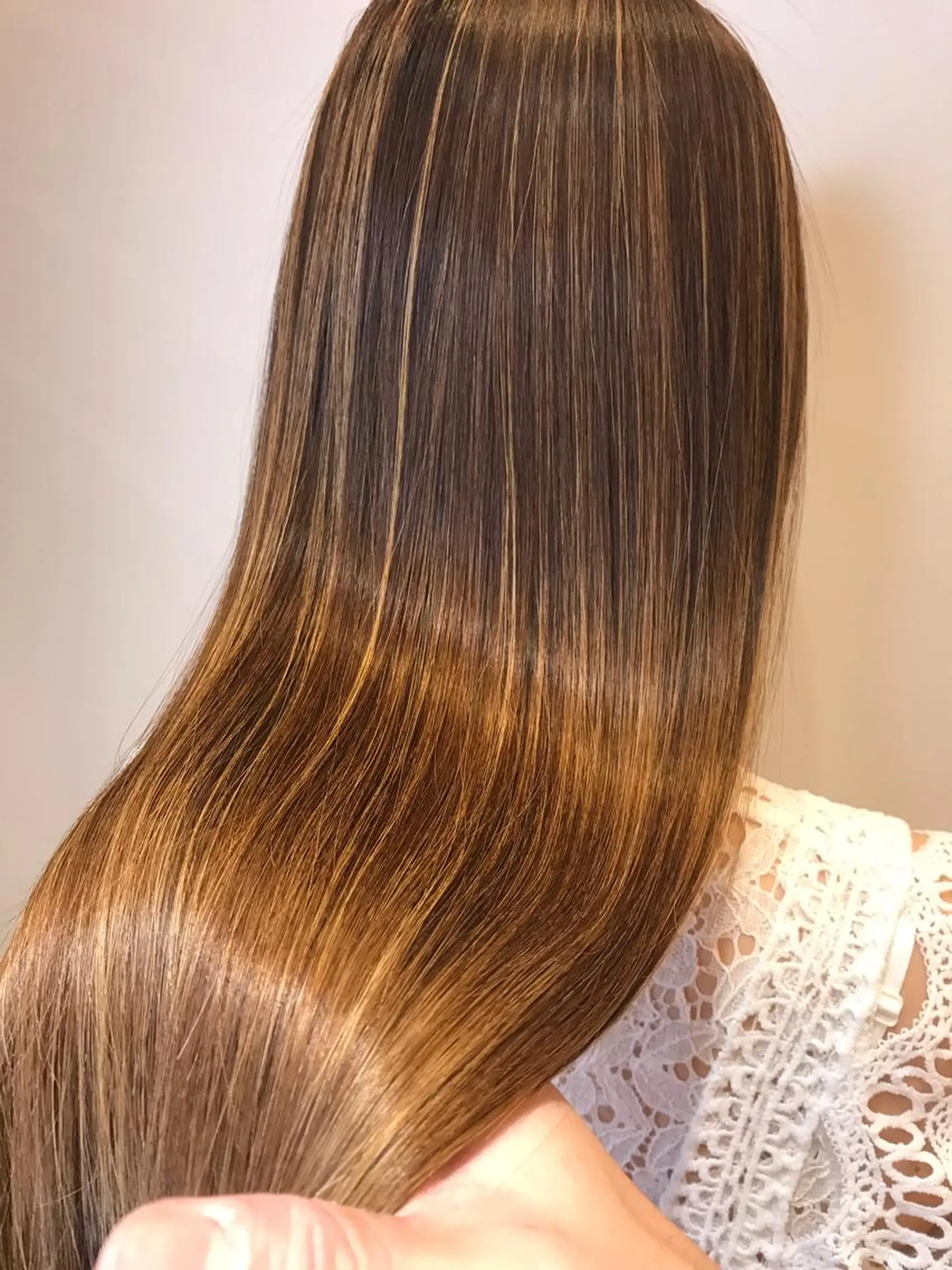 ロング カラー 縮毛矯正 トリートメント シールエクステ⭐️ オオミタクヤのヘアスタイル