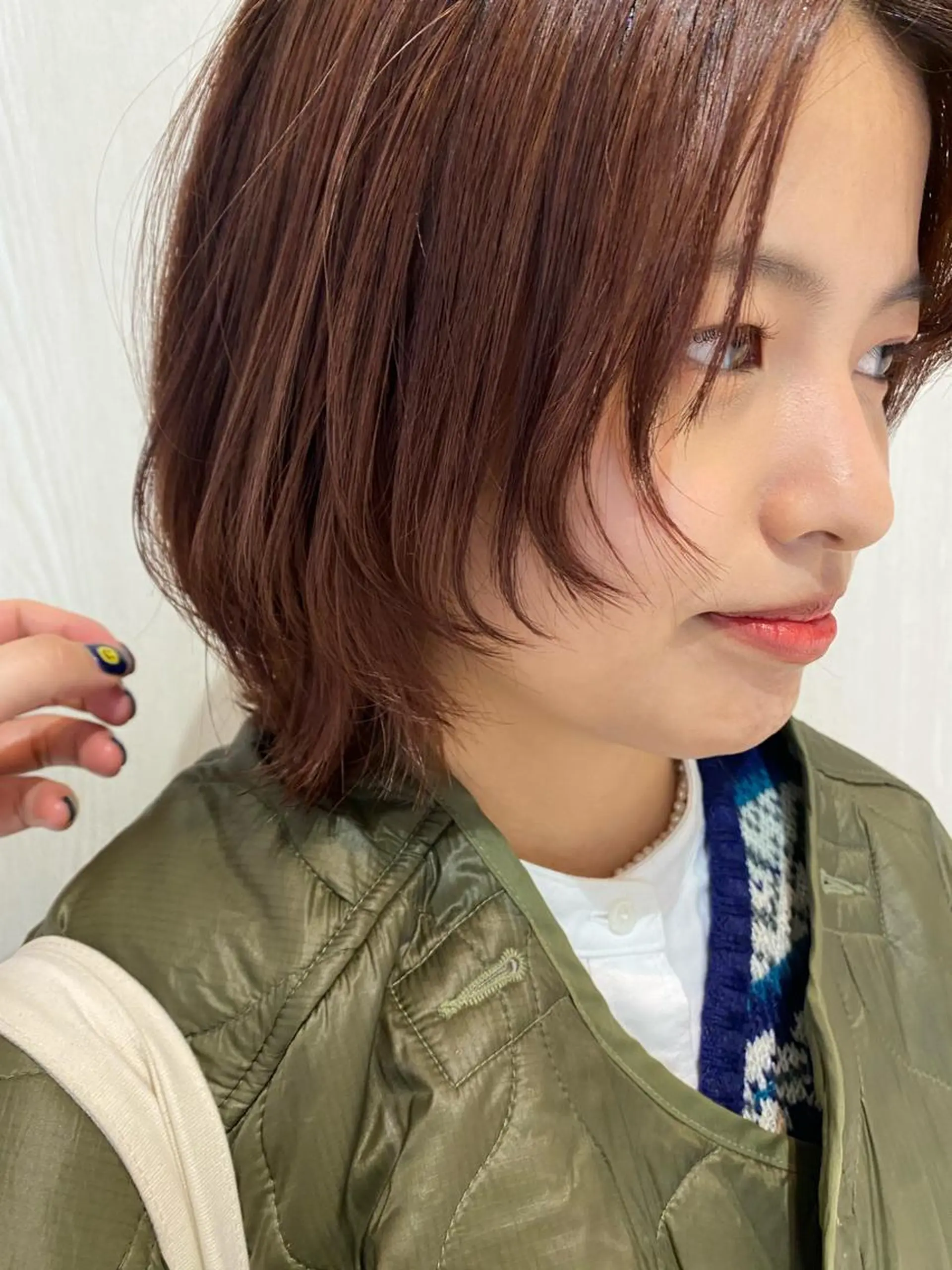 ミディアム オレンジブラウン Yahiko ハイトーンのヘアスタイル