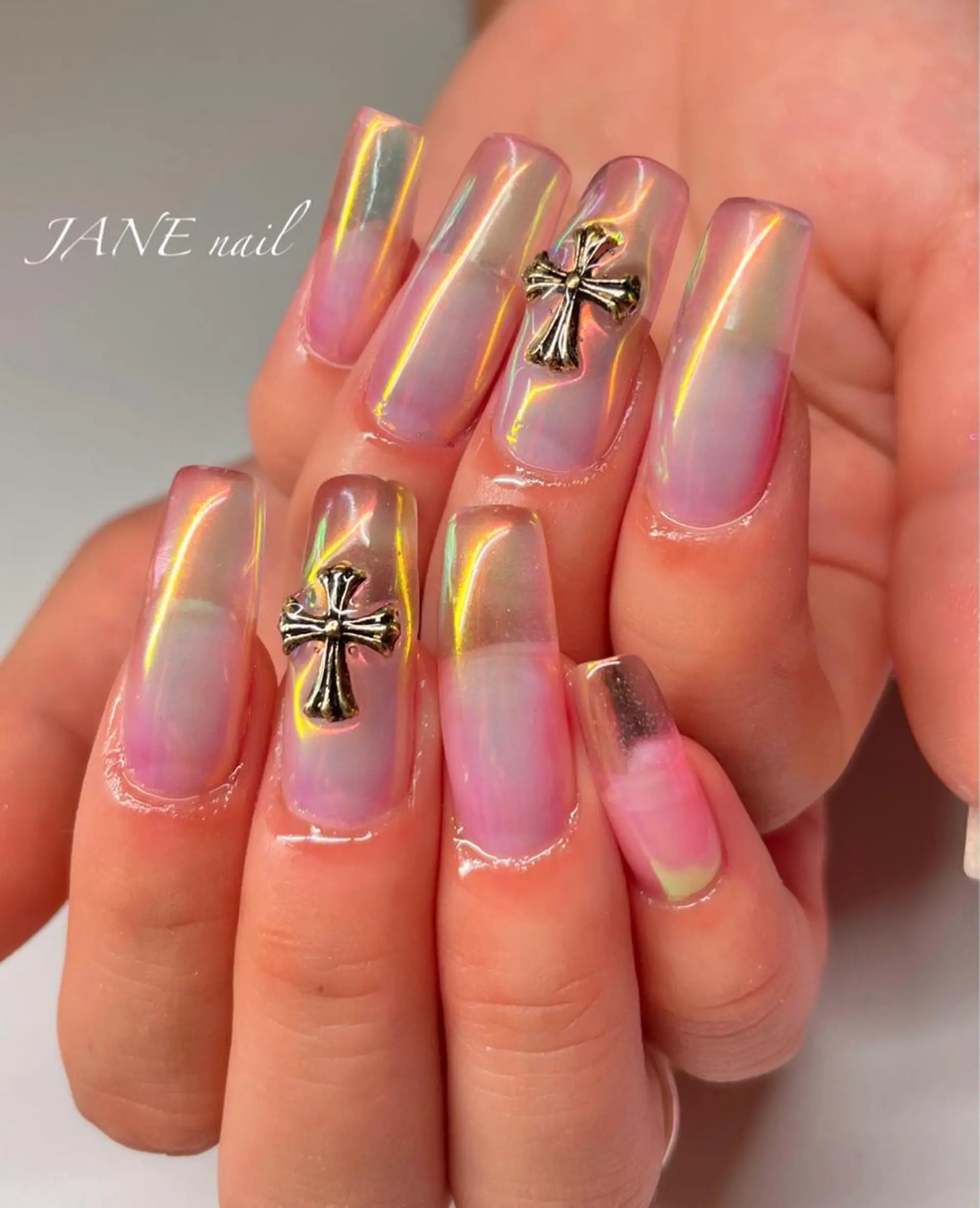 ネイル オーロラネイル クリアネイル フットネイル ハロウィン ロングネイル Nail Salon JANEのネイルデザイン