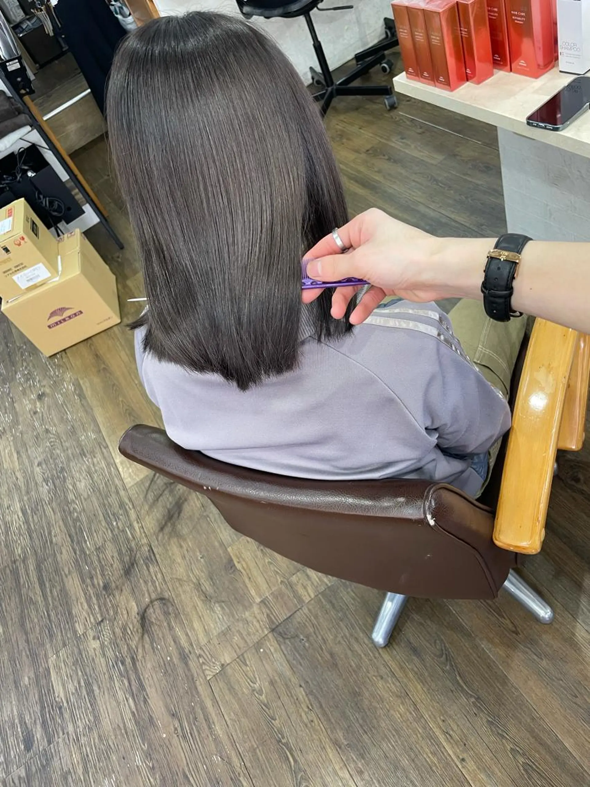 ミディアム カラー ヒカ/外国人風 デザインカラーのヘアスタイル