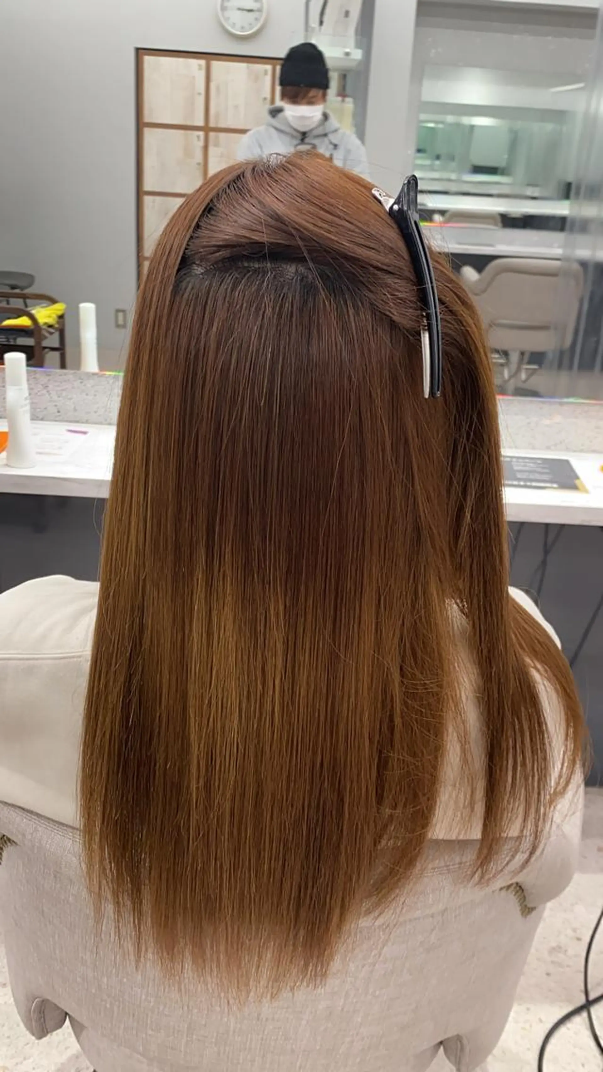 ロング ヘアカラー 縮毛矯正 京都レイヤーカット/ 縮毛矯正/羽柴りくのマツエク・マツパデザイン