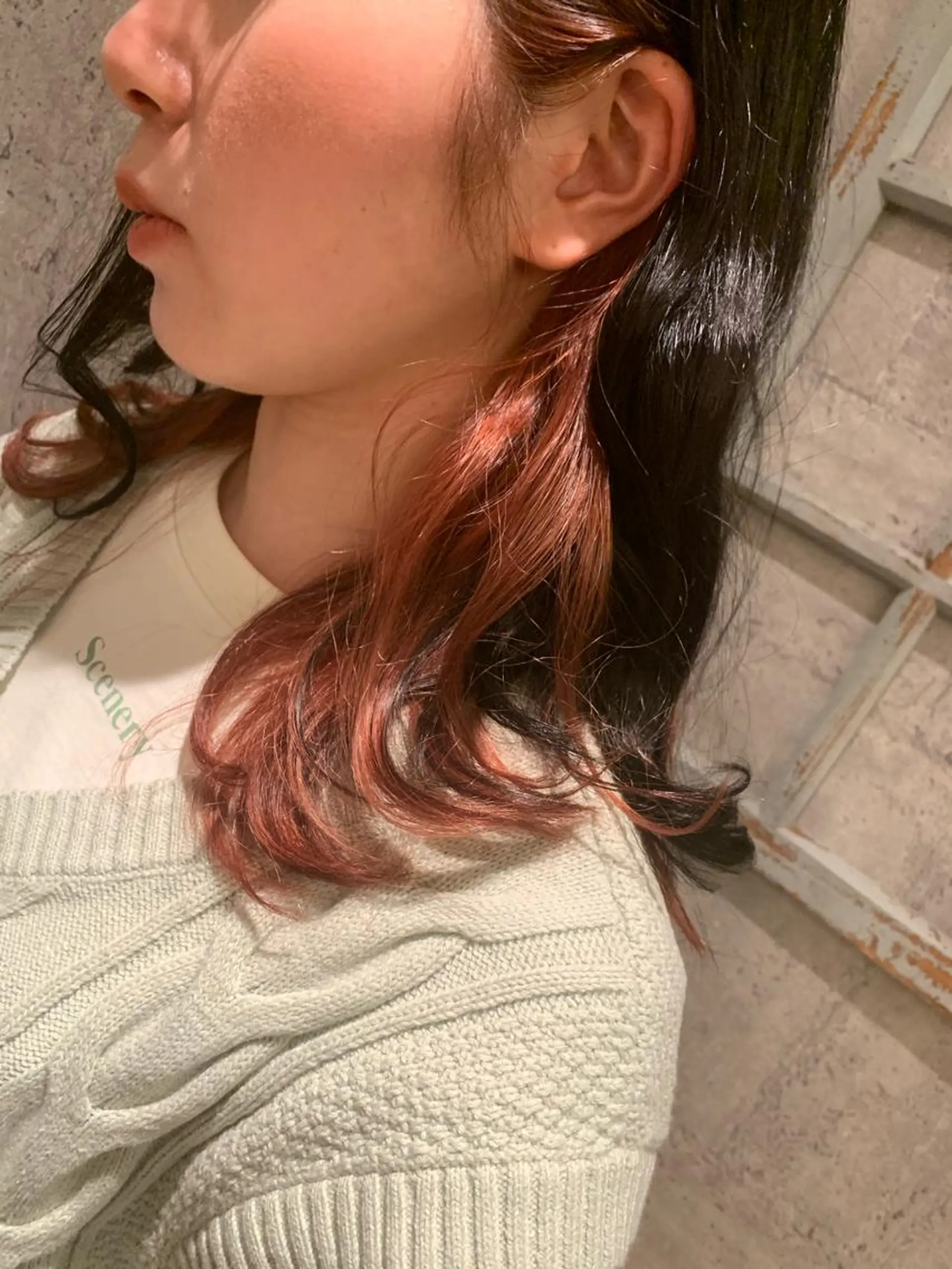 ミディアム ヘアカラー リンネ 甲東園のヘアスタイル