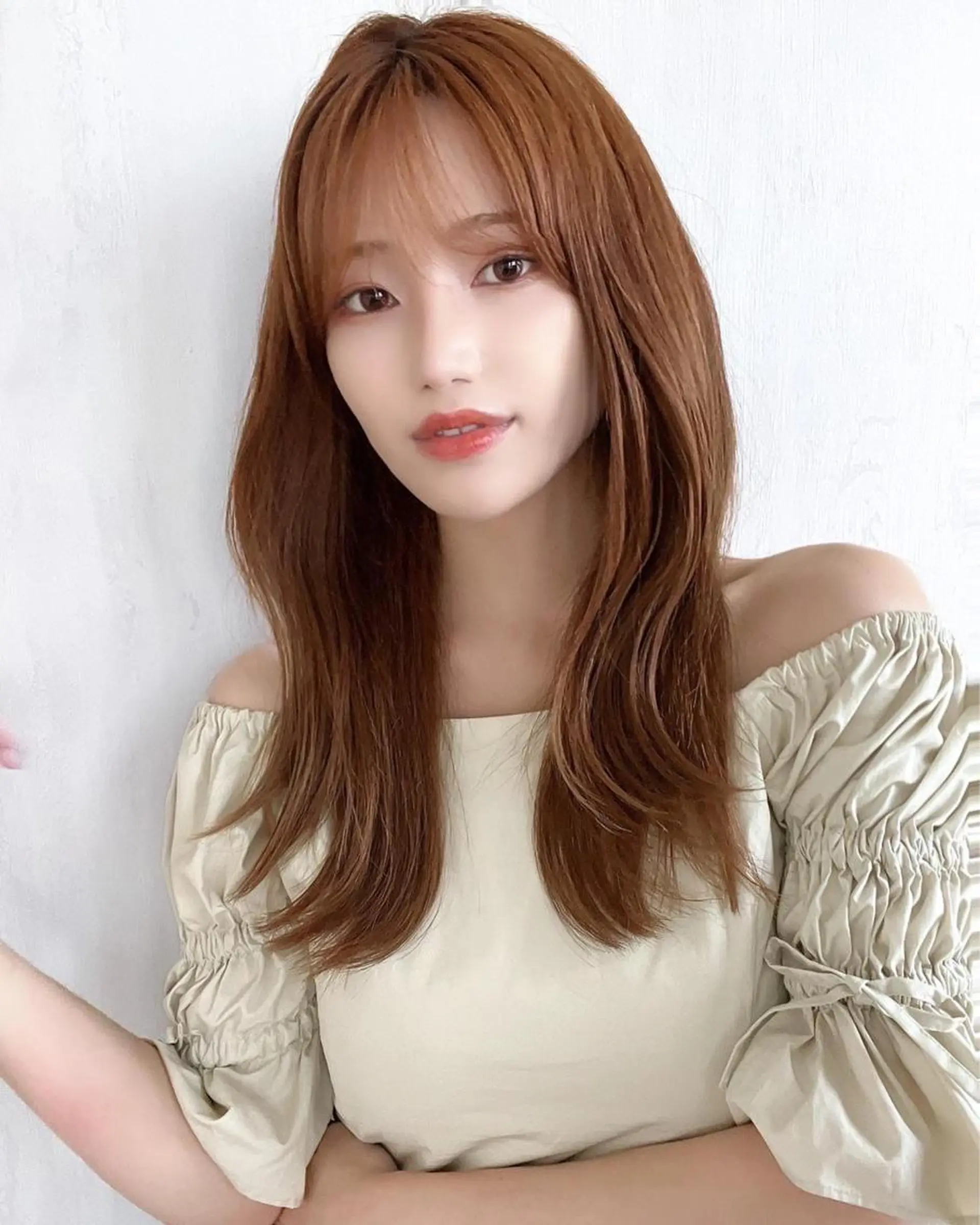 セミロング カラー ベージュカラー ブラウンカラー ブラウンベージュ くびれヘア 顔周りカット カット ヘアカラー トリートメント 顔周り/くびれヘア 韓国ヘア💕風間るなのヘアスタイル