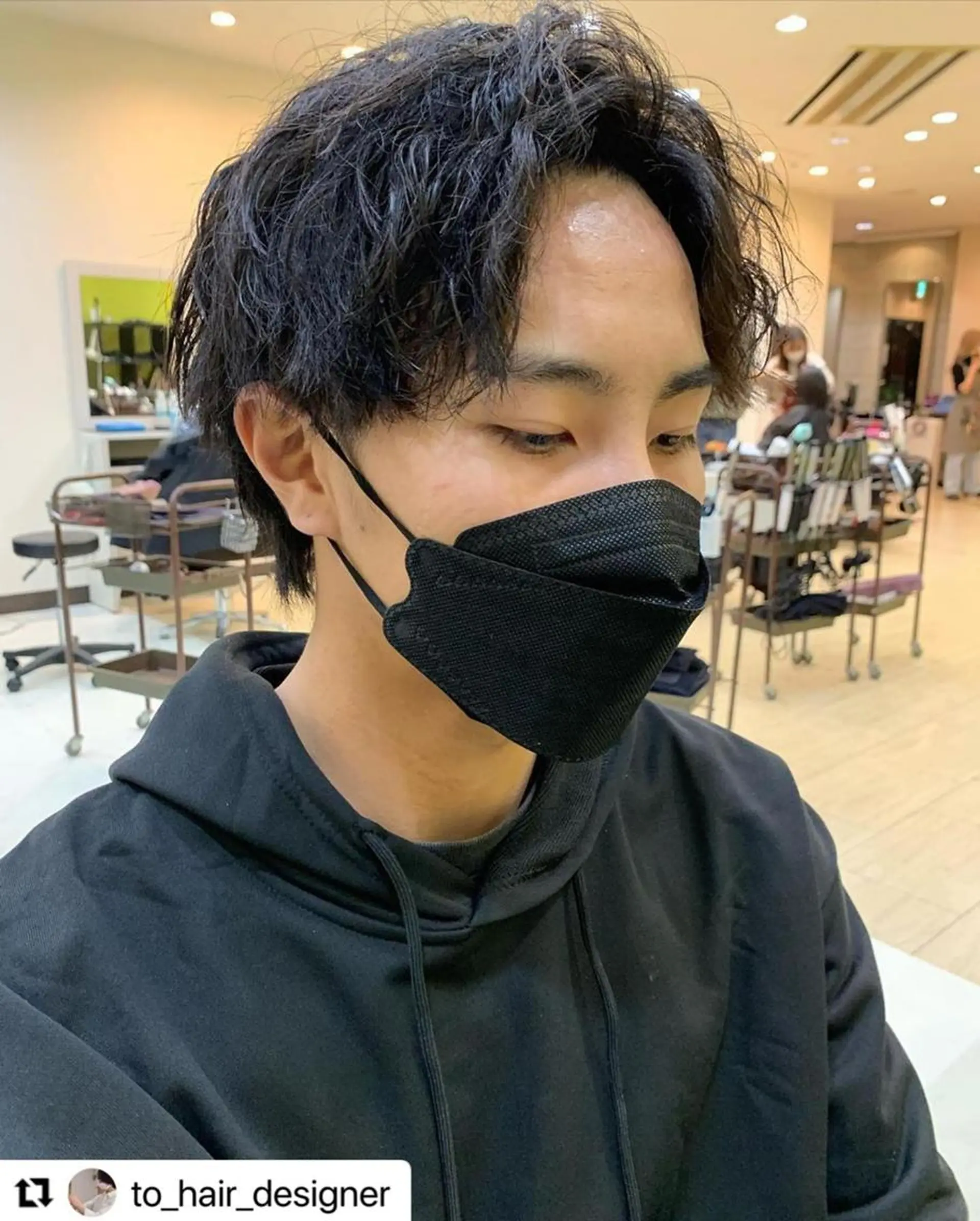 ミディアム カラー メンズ ミディアムパーマ メンズパーマ ツーブロック 刈り上げ アディクシーカラー 🩷Eny terrace🩷のヘアスタイル