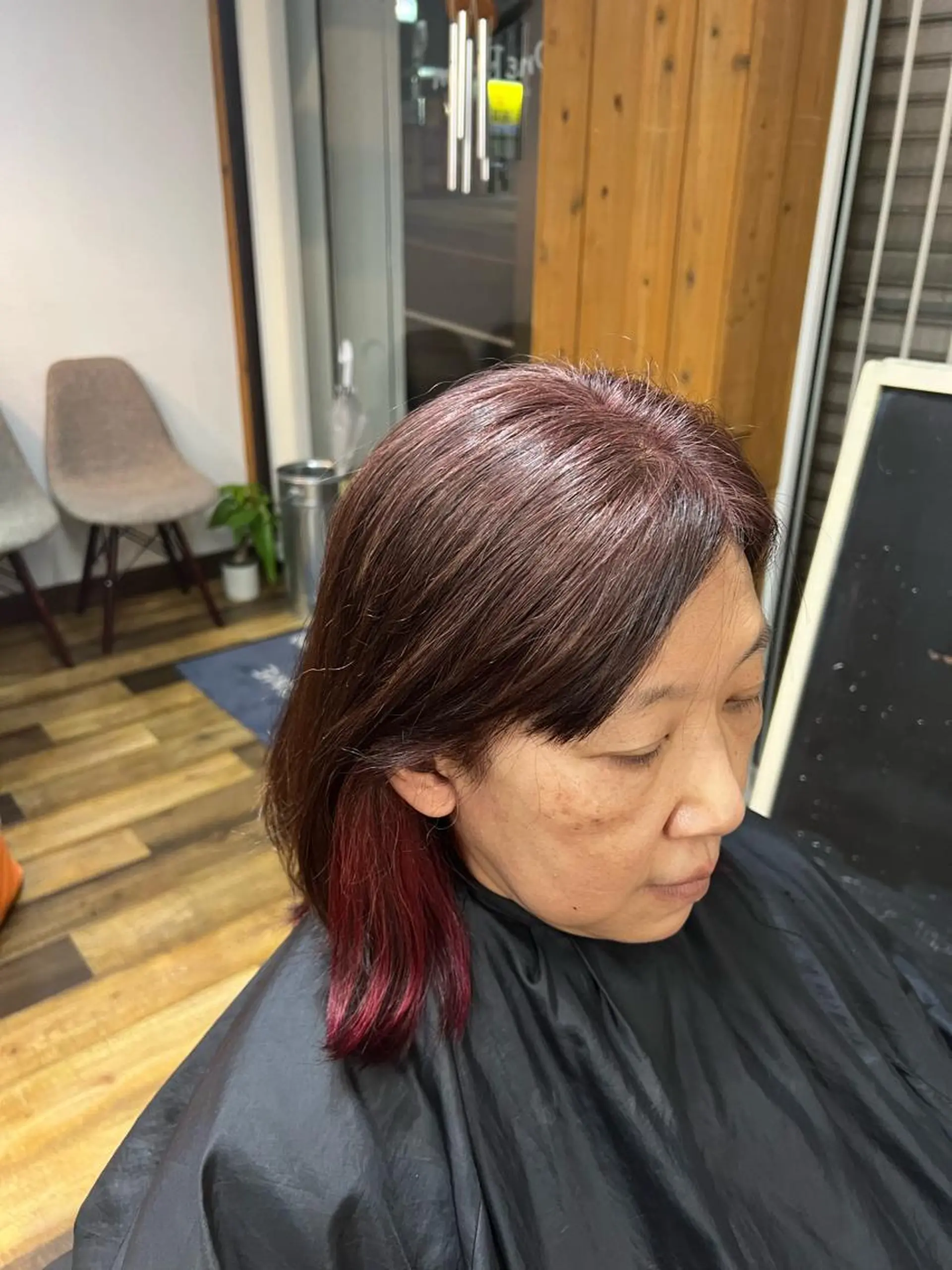 ミディアム カラー ブラウンカラー インナーカラー ローズカラー ローズブラウン カット ヘアカラー 口コミ大好評 🔅菅谷優那🔅のヘアスタイル