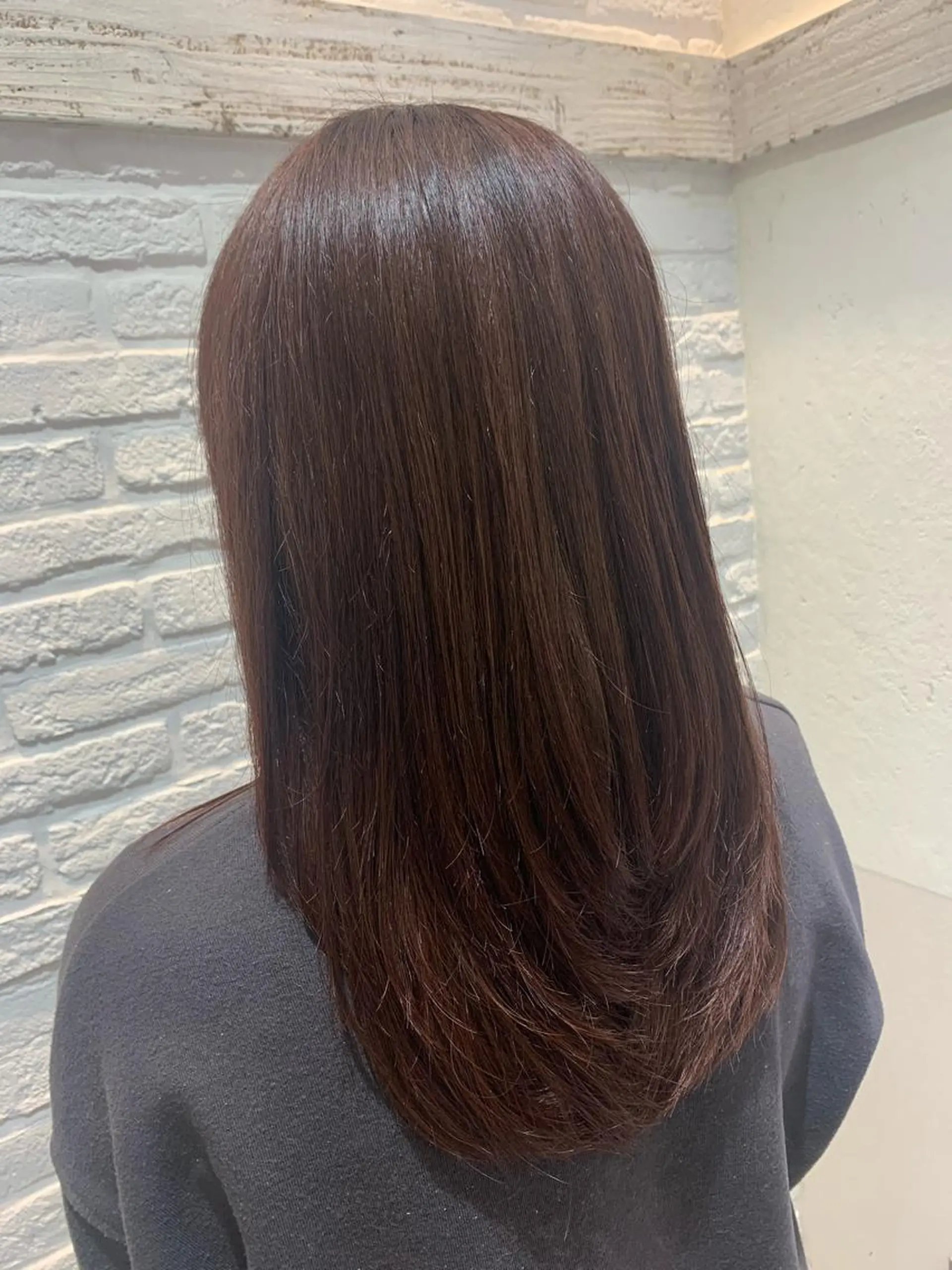セミロング カラー ブラウンカラー ピンクカラー ピンクブラウン Gisel みらののヘアスタイル