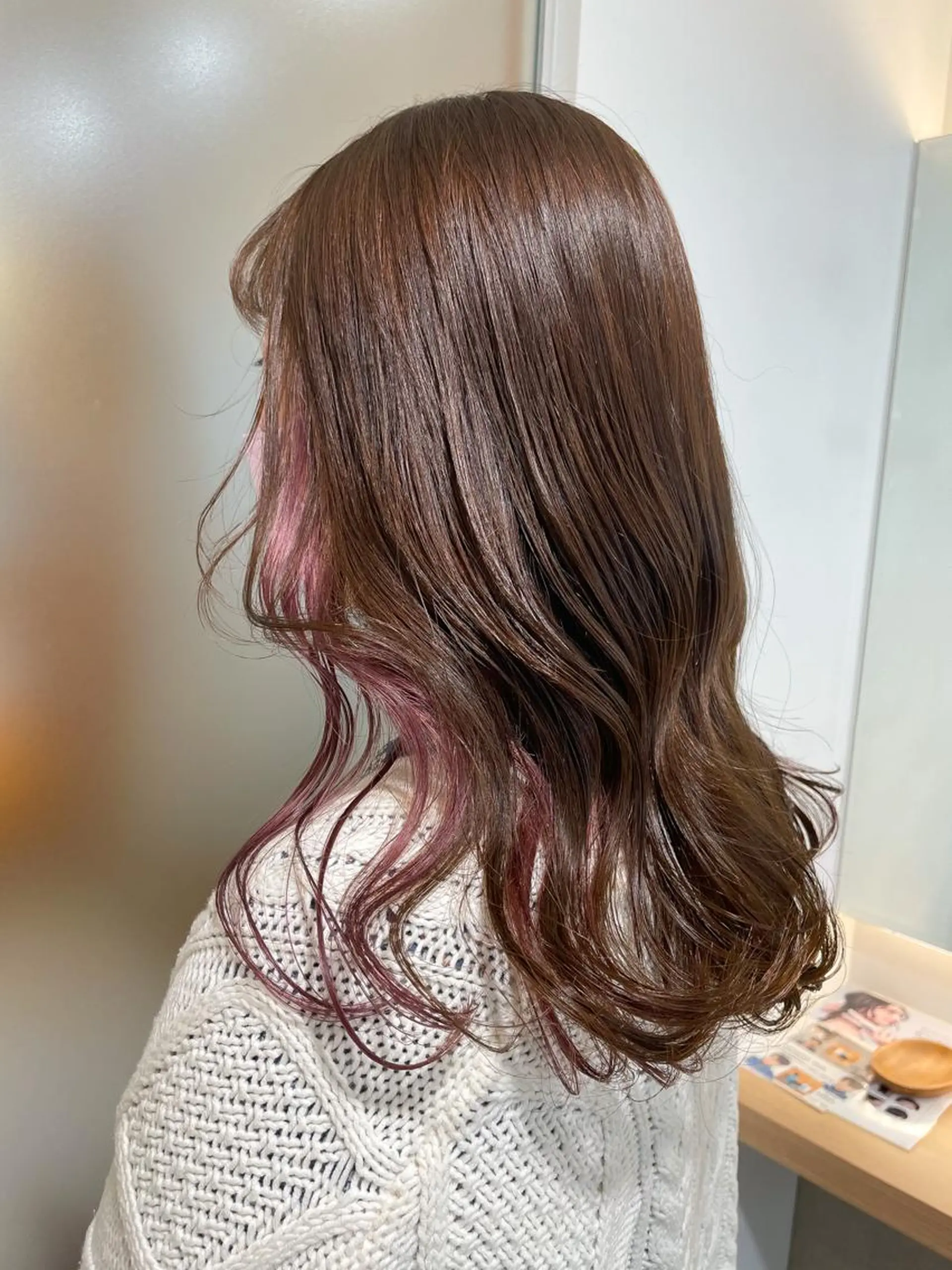 セミロング カラー ヘアカラー 佐藤 梨里花 ❤︎のヘアスタイル