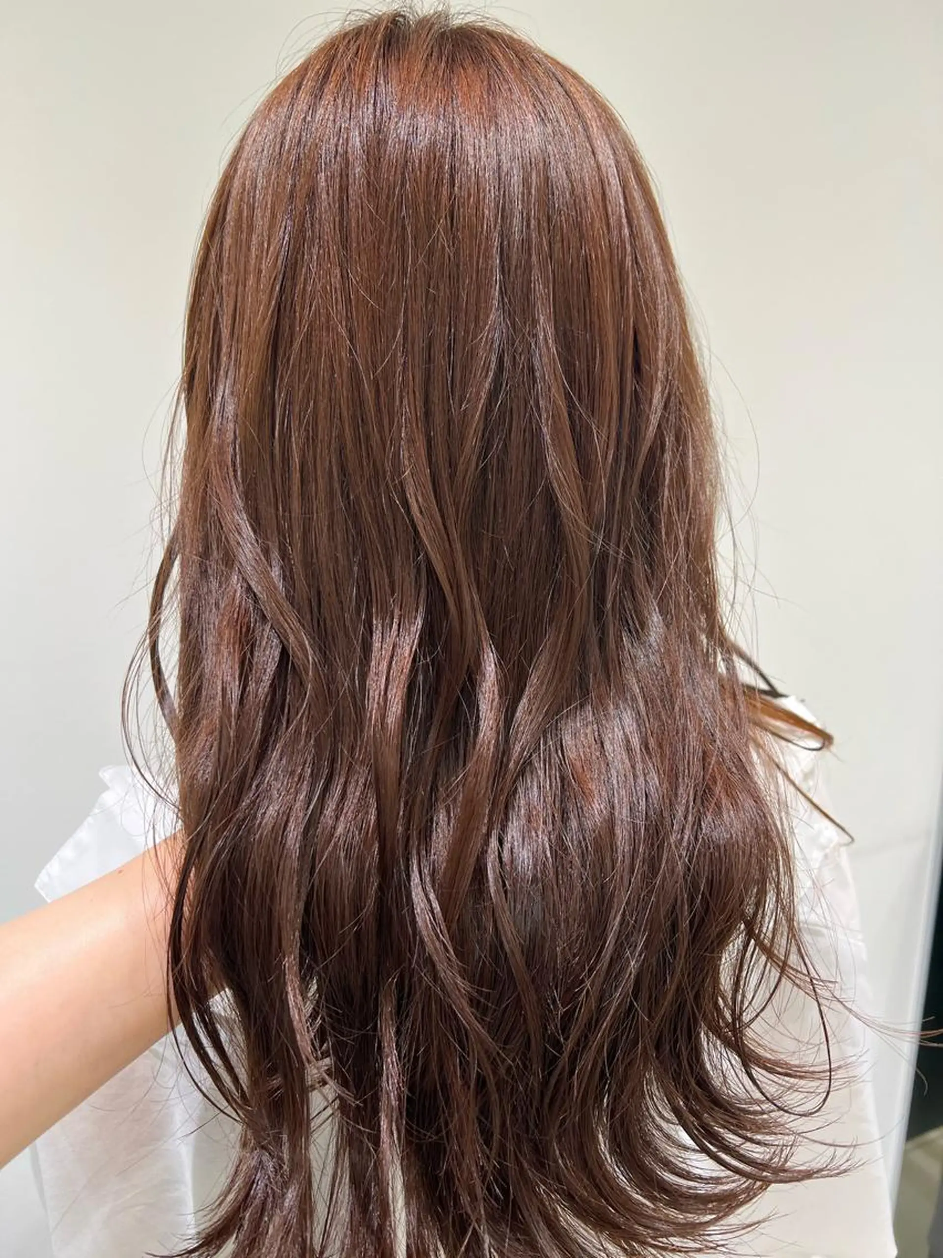 セミロング カラー ブラウンカラー オレンジ オレンジブラウン ヘアカラー トリートメント 【暖色カラー特化】 中山由梨のヘアスタイル