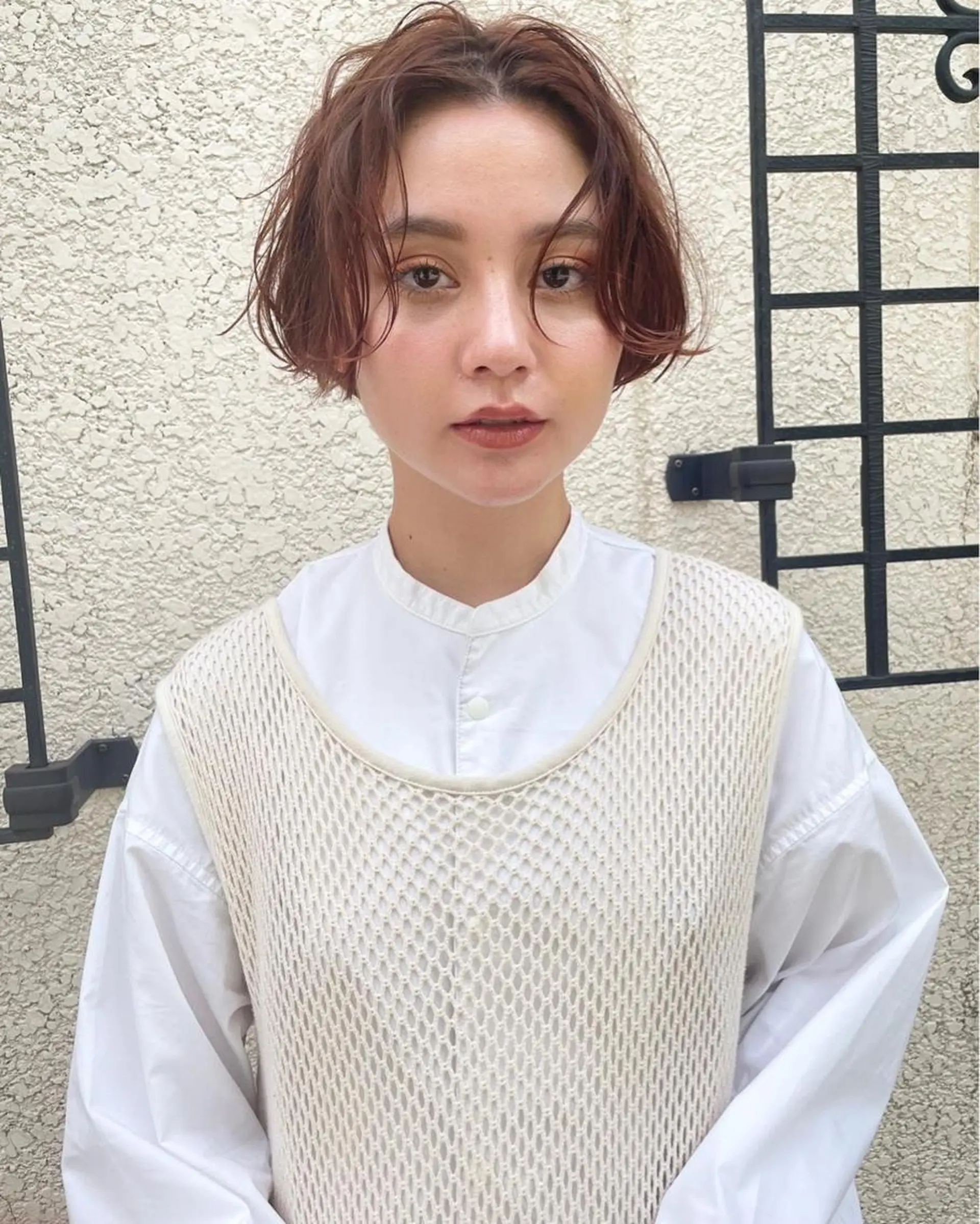 ショート カラー ブラウンカラー ダブルカラー オレンジ オレンジブラウン ショートヘア カット ヘアカラー トリートメント Loom.所属・村上雅人 ナチュラルモードのヘアスタイル