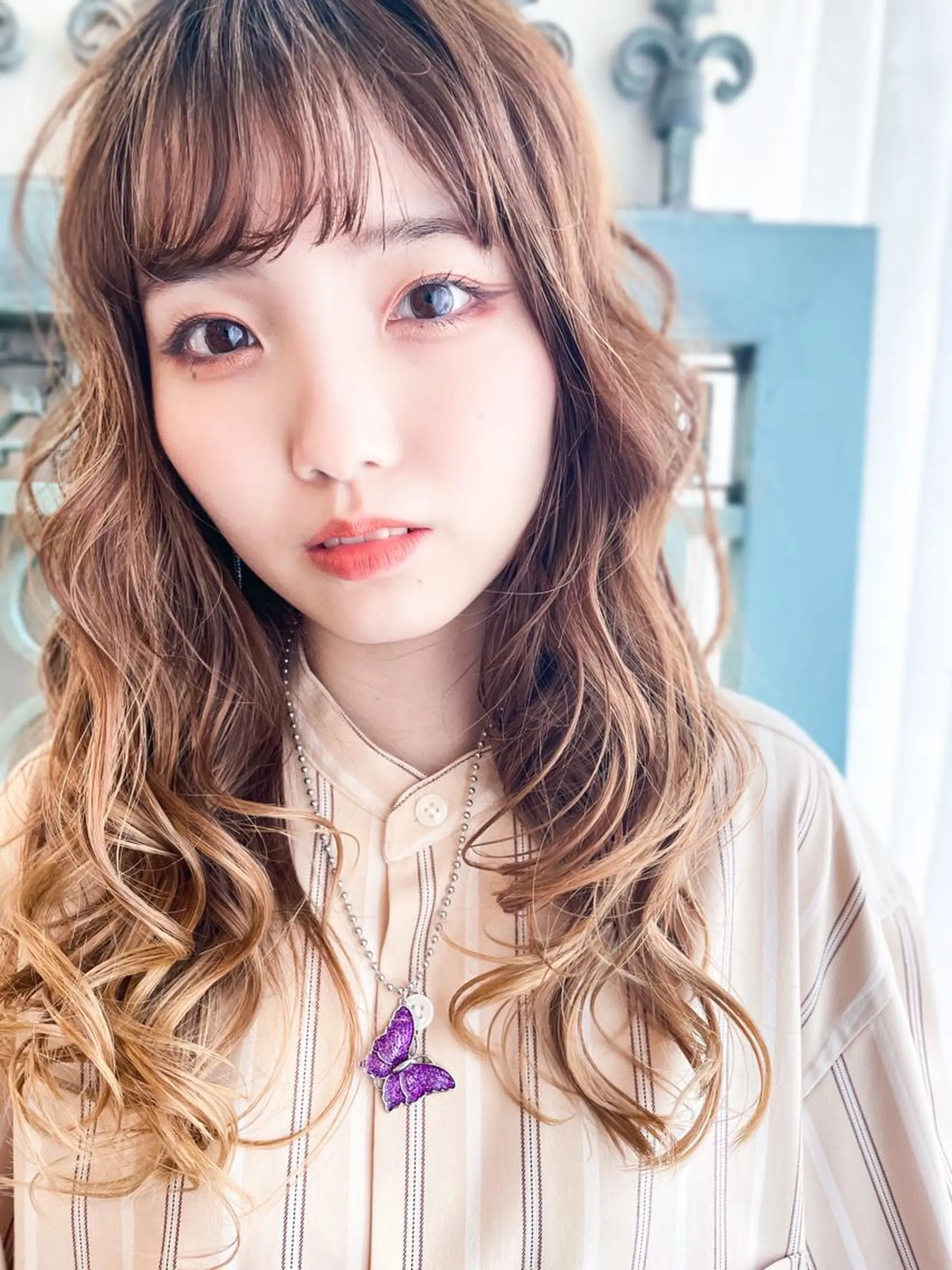 ロング カラー パーマ ヘアアレンジ メンズ 表参道Lise おおいしおりのヘアスタイル