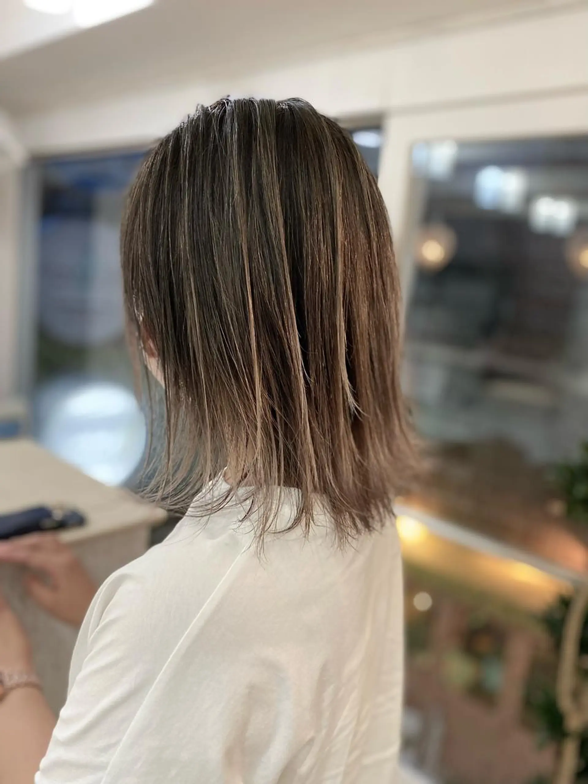 ミディアム カラー ヘアアレンジ ヘアカラー トリートメント 久米 治仁のヘアスタイル