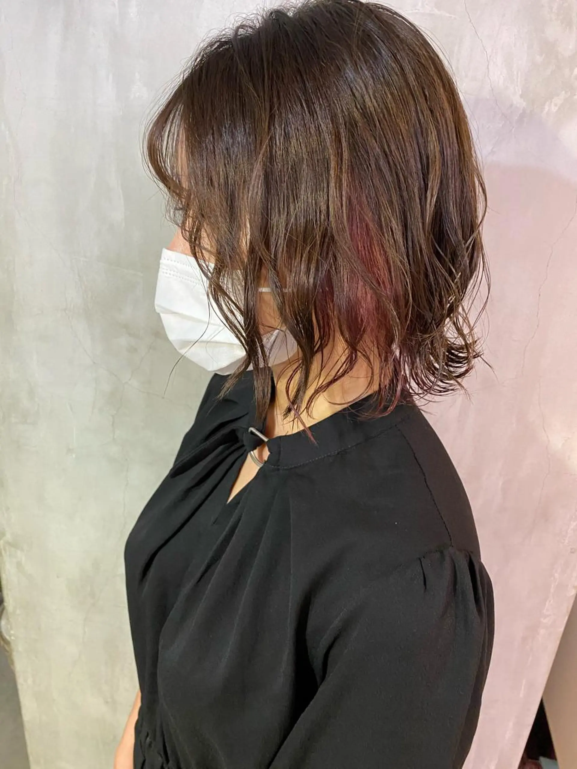 ショート カラー ヘアアレンジ ヘアカラー トリートメント 切りっぱなしボブ/ デザインカラー店長のヘアスタイル