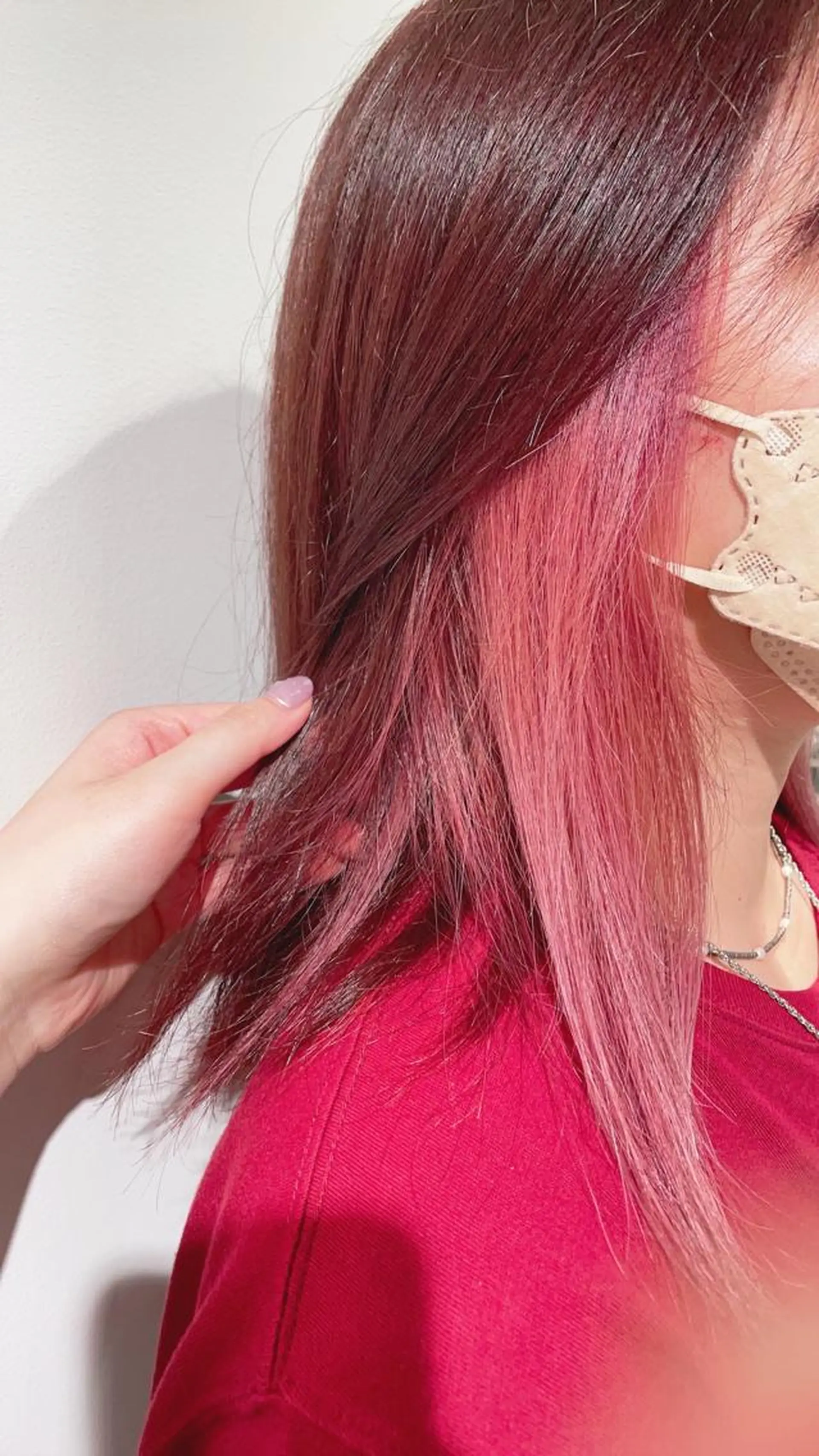カラー インナーカラー ピンクカラー ヘアカラー トリートメント 渋谷:インナーカラー ／🍒エリカ🍒のヘアスタイル