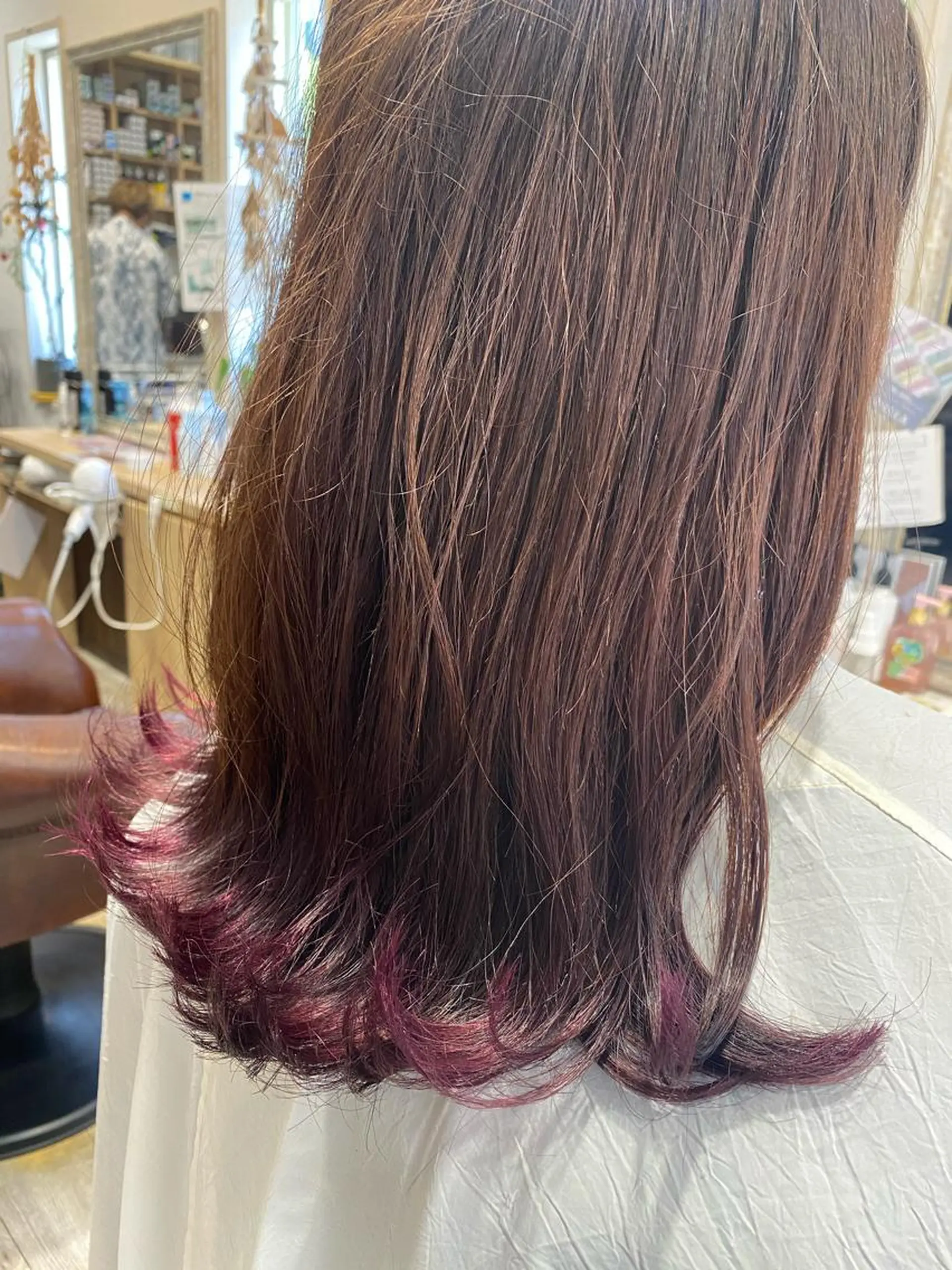 セミロング 縮毛矯正 松崎祥のヘアスタイル