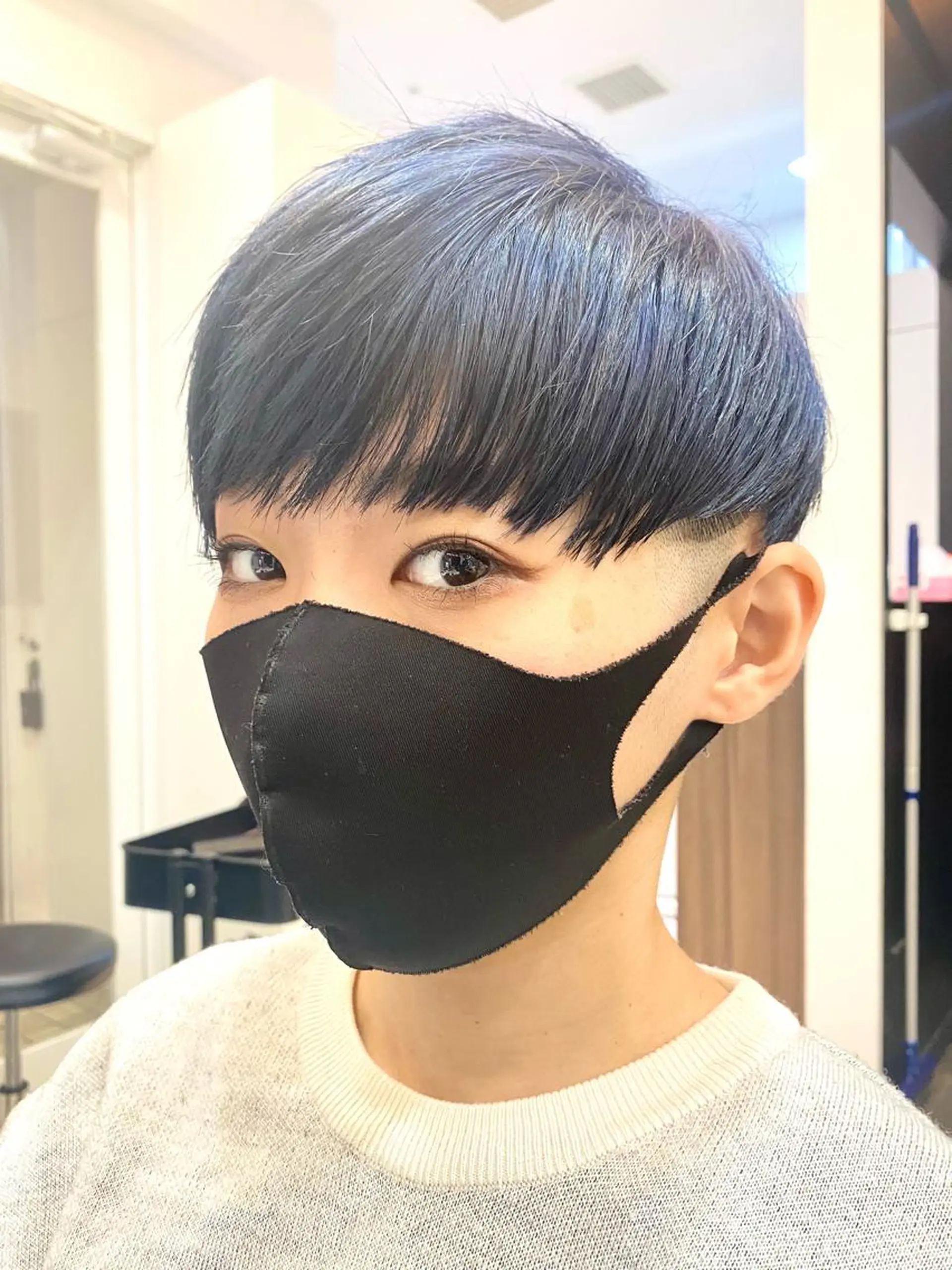 ショート カラー ベリーショート 黒髪 ブリーチ ブルーカラー ブルーブラック 渋谷✨yuto✨全 メニュー得意です🙏のヘアスタイル
