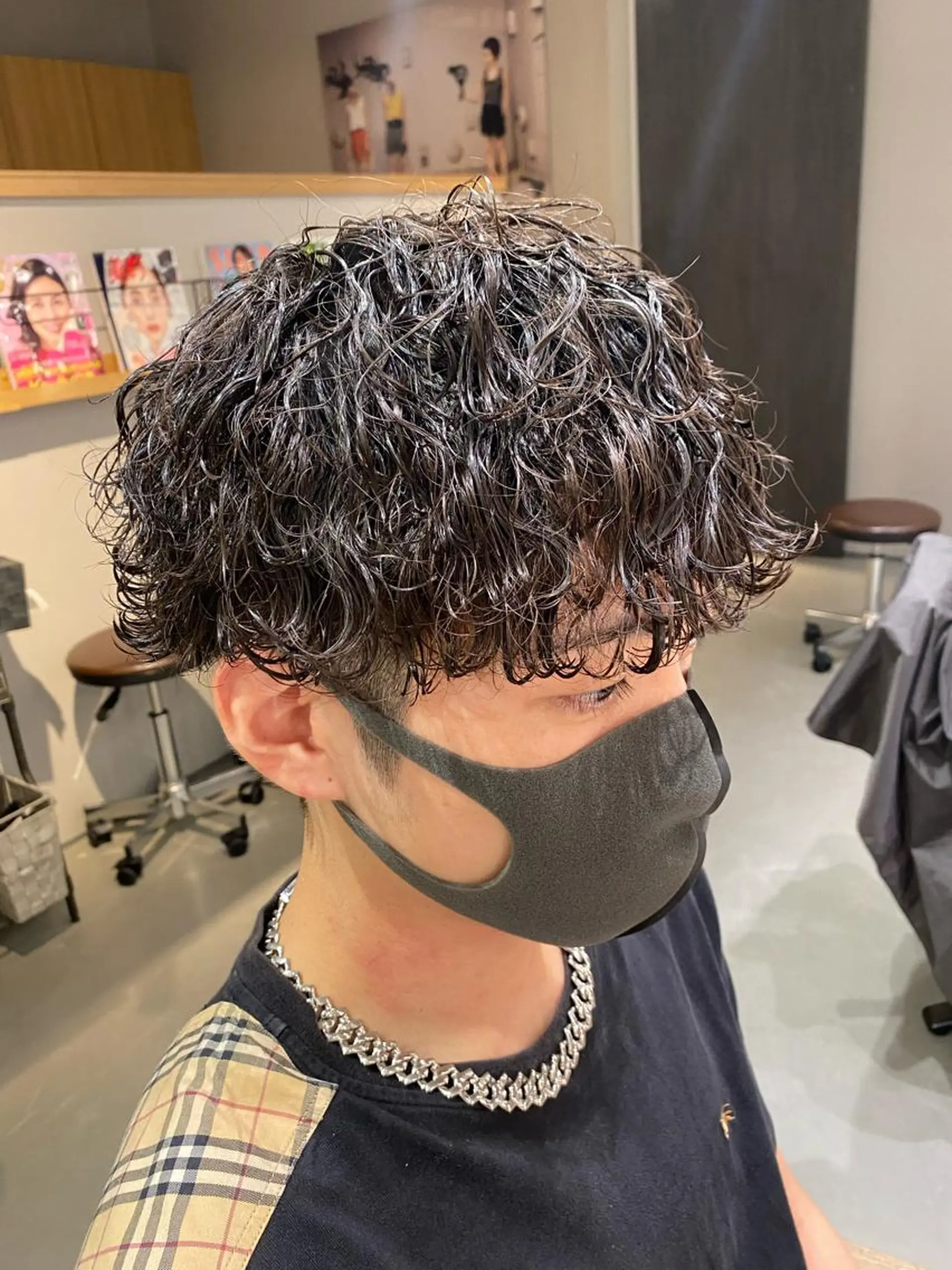 ミディアム パーマ メンズ カット パーマ ヘッドスパ unopulir   茶屋町店所属・unopulir 景山　凌のヘアスタイル