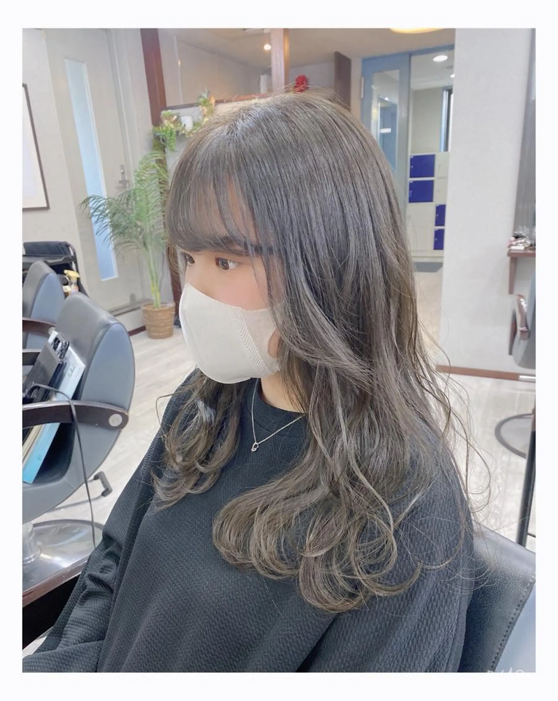 ロング カラー グレージュ オリーブグレージュ オリーブグレー カット ヘアカラー トリートメント cocoru所属・＊横浜駅＊ 金子 誠也のヘアスタイル