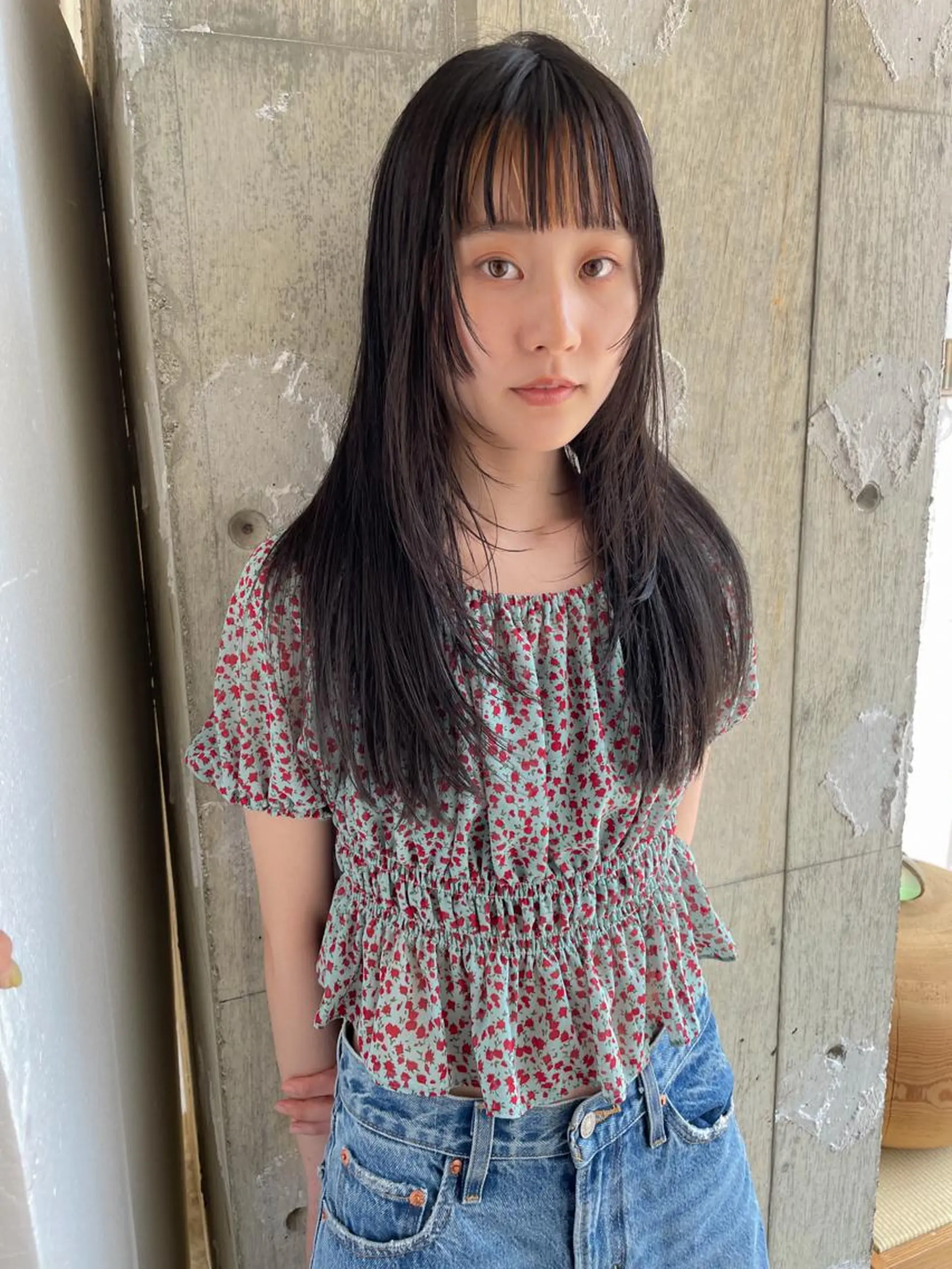 ロング カラー パーマ/レイヤー 岩山丈一郎のヘアスタイル