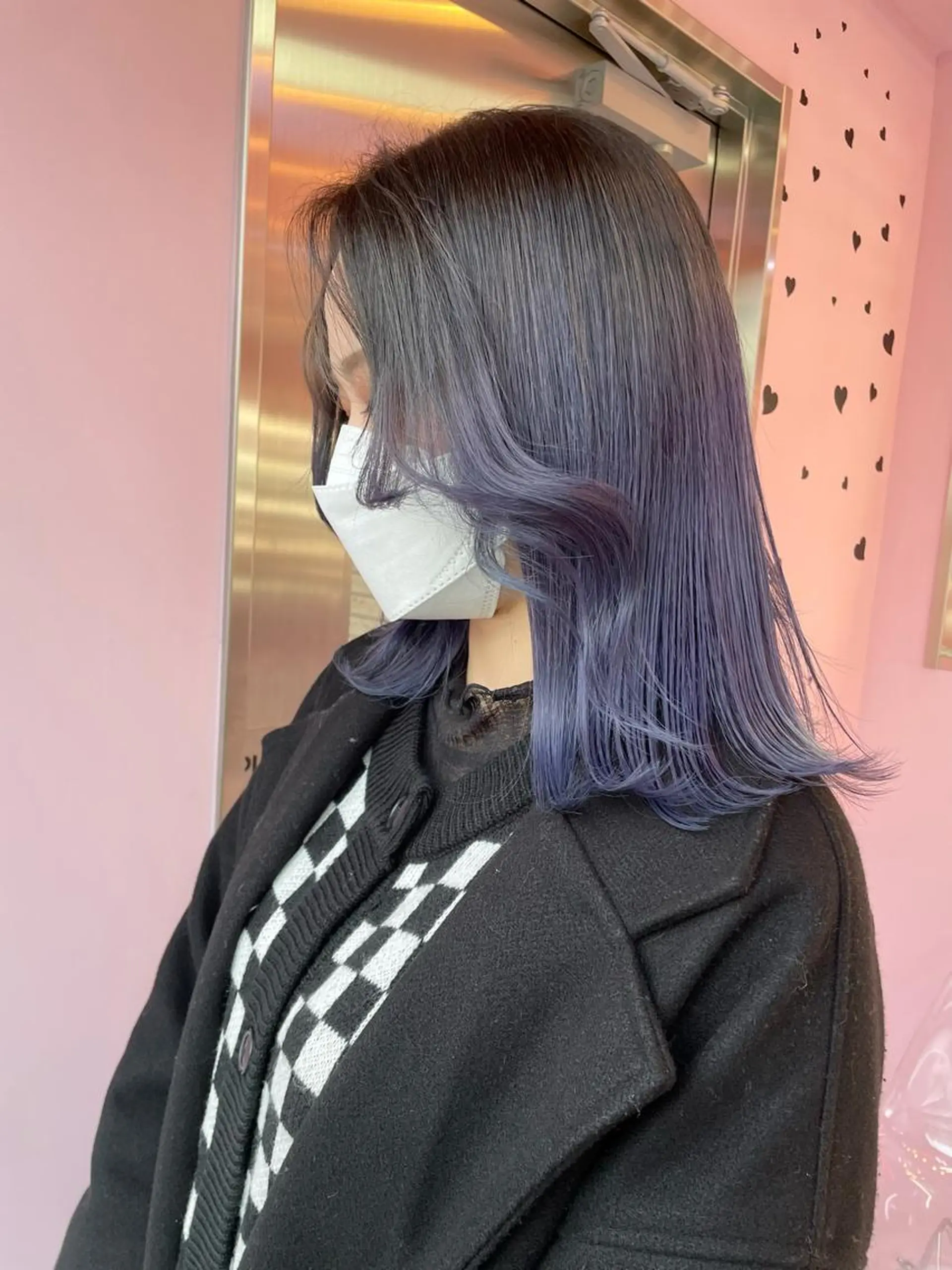 セミロング カラー ブルーカラー グラデーションカラー ラベンダーカラー 心斎橋/ブリーチ minamiのヘアスタイル