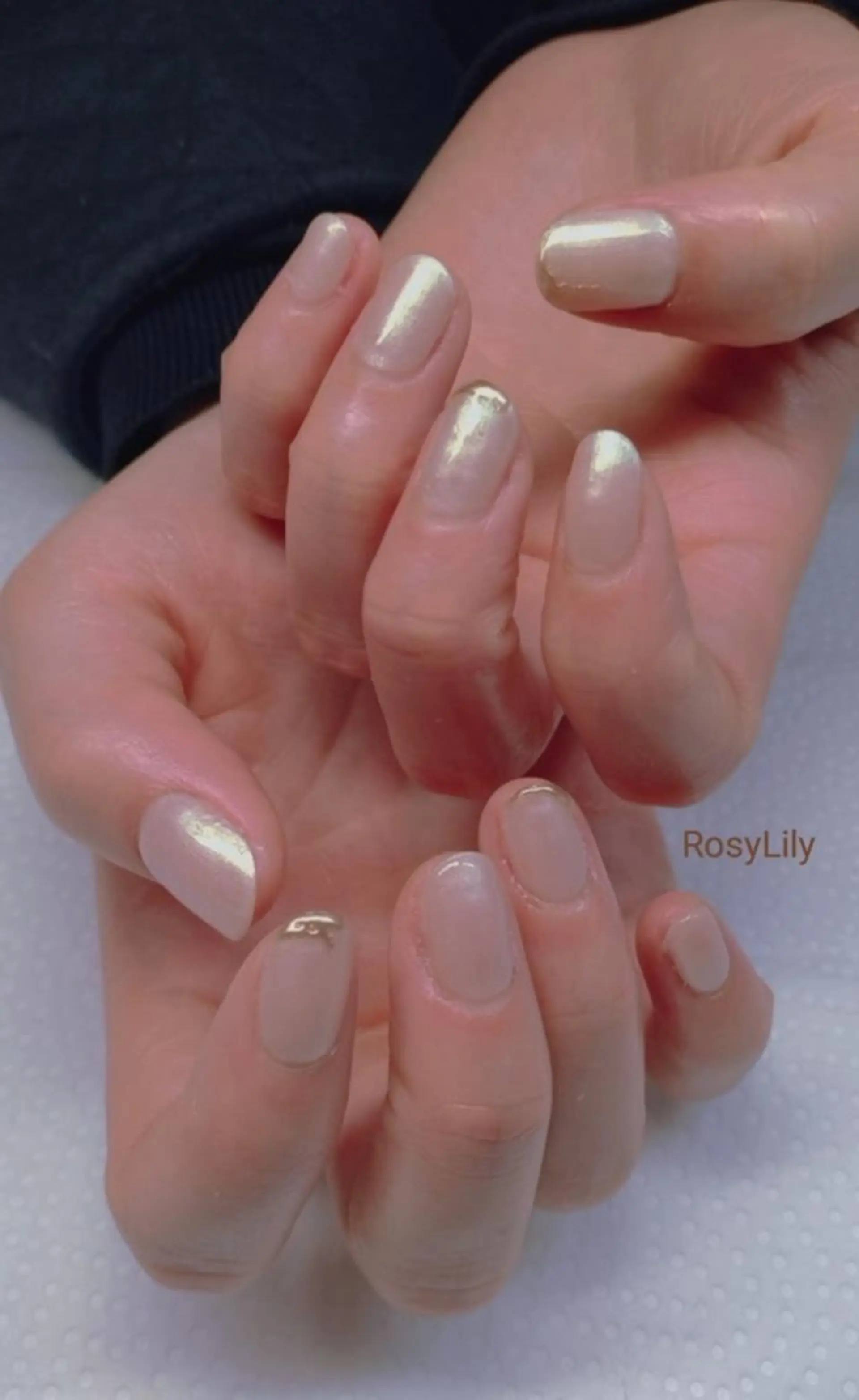 ネイル ミラーネイル 持ち込み ニュアンスネイル ハンドネイル ハンドケア プライベートサロン RosyLily所属・プライベートサロン Rosy Lilyのネイルデザイン