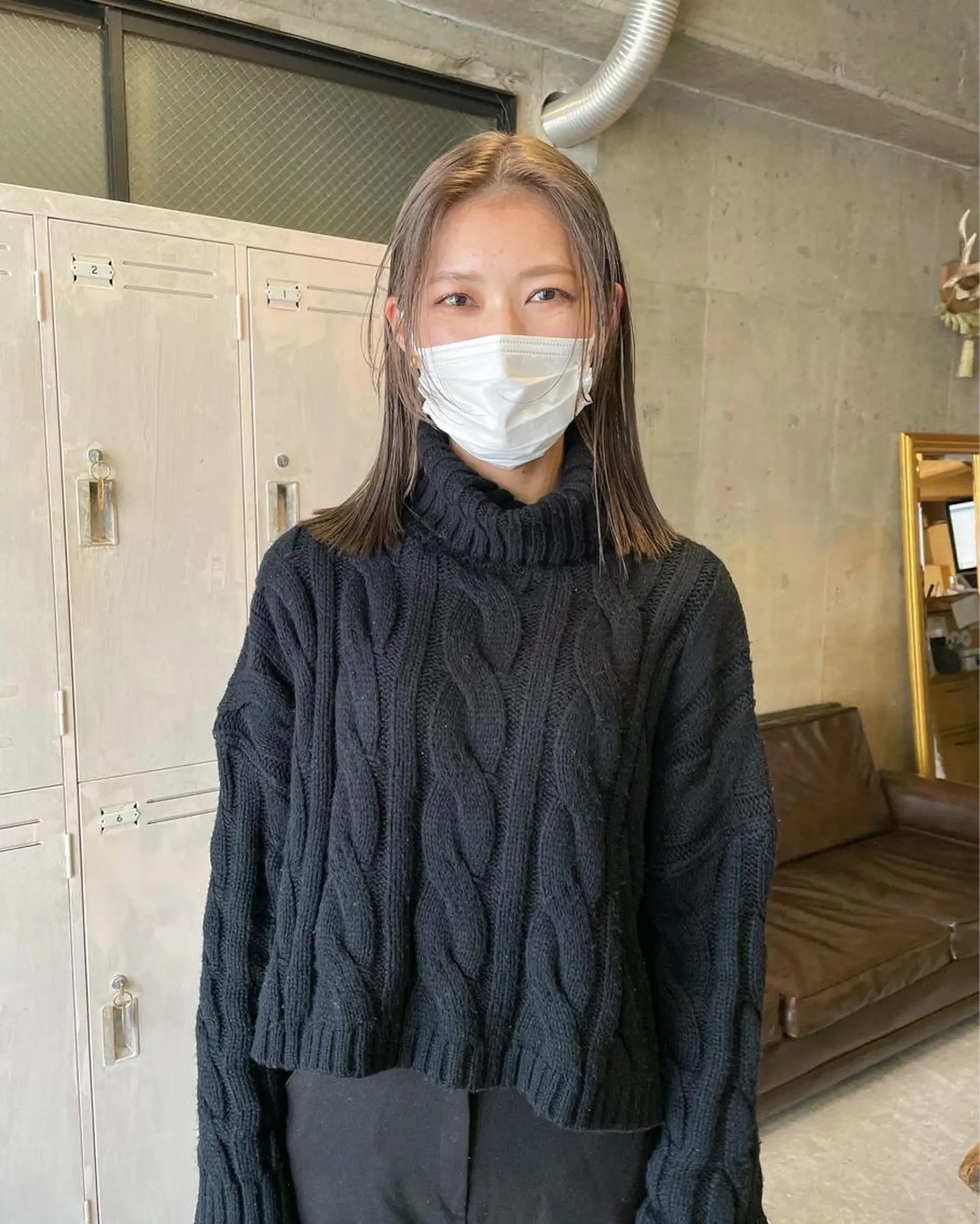 ミディアム カラー パーマ/レイヤー 岩山丈一郎のヘアスタイル