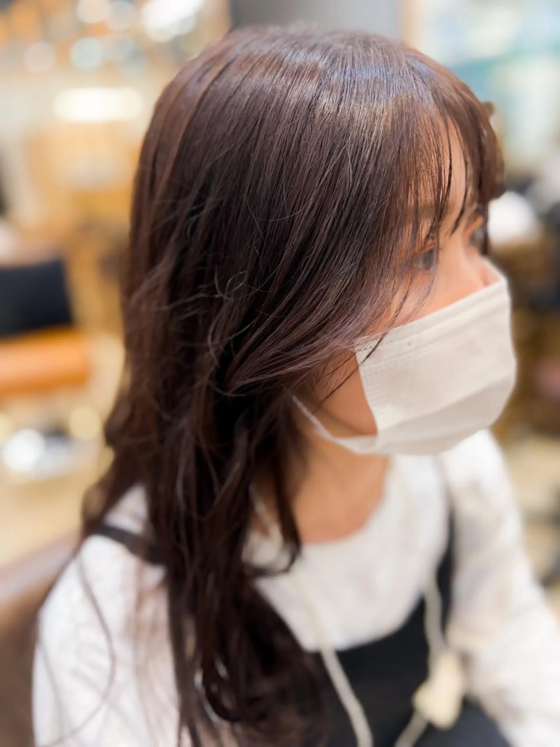 ロング カラー くびれヘア 韓国風ヘア 篠宮 杏珠のマツエク・マツパデザイン