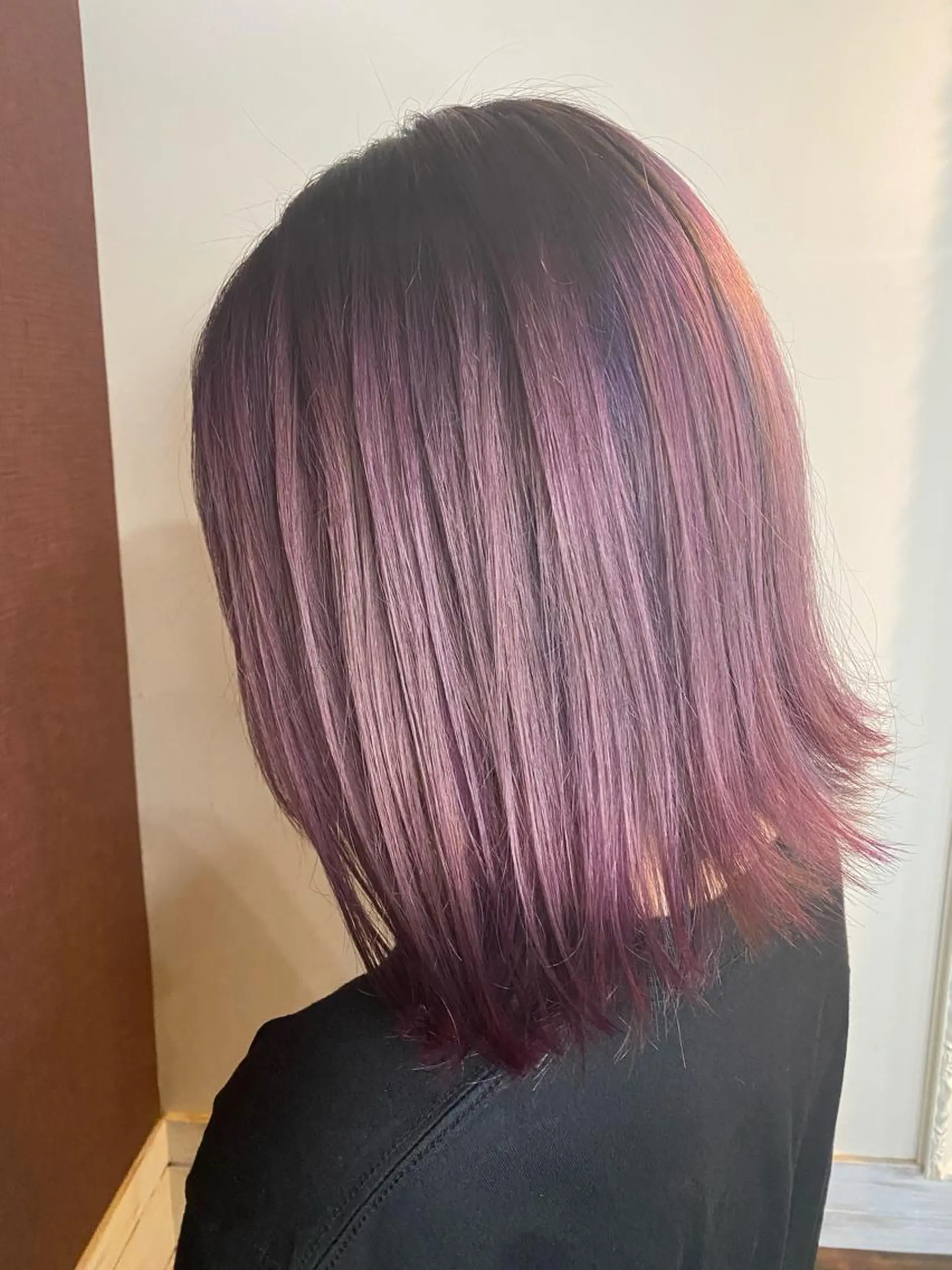 ミディアム カラー ヘアアレンジ ラベンダーカラー ラベンダーピンク ピンクカラー ヘアカラー トリートメント まつげと美容室/ 個室/瀬戸 一菜のヘアスタイル