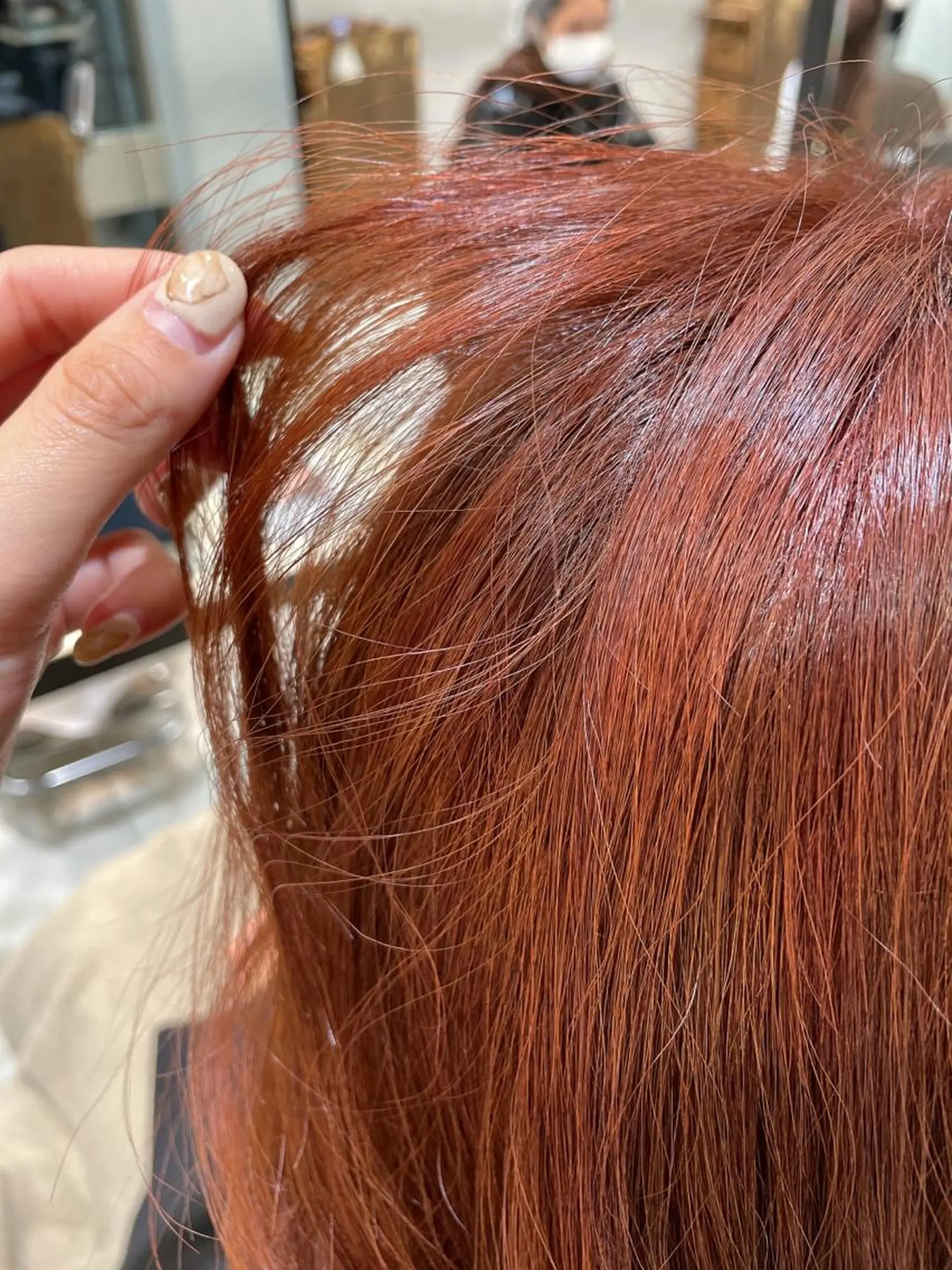 セミロング カラー ブラウンカラー レッドカラー レッドブラウン カット ヘアカラー トリートメント 🦖鶴岡香純🦖 産休中のヘアスタイル