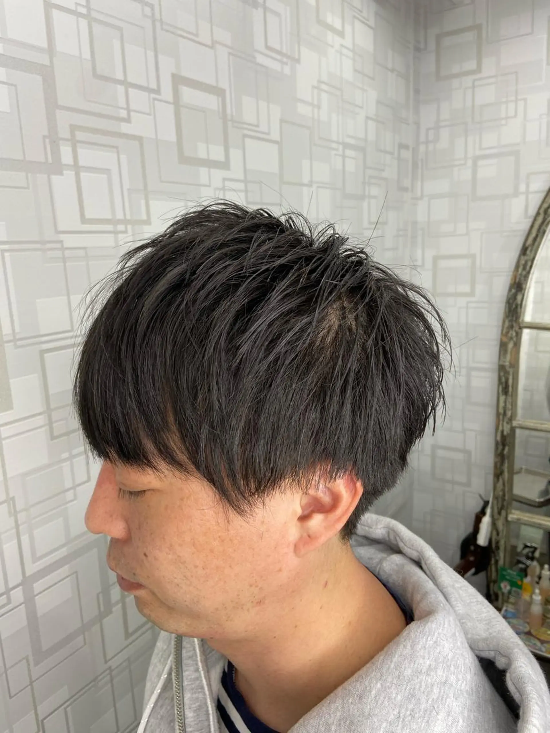 ショート メンズ カットパーマ✂️ 小坂田玲亜のヘアスタイル